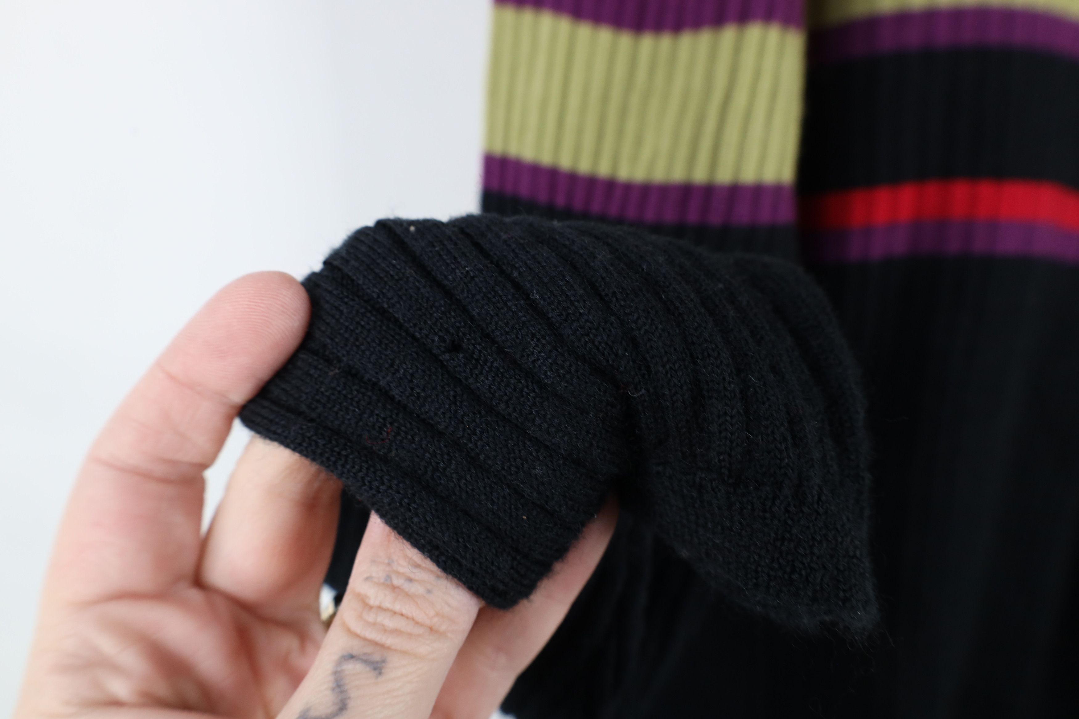 Vintage Vintage 90s Streetwear Wool Striped Knit Turtleneck Sweater Size XL / US 12-14 / IT 48-50 - 5 Thumbnail