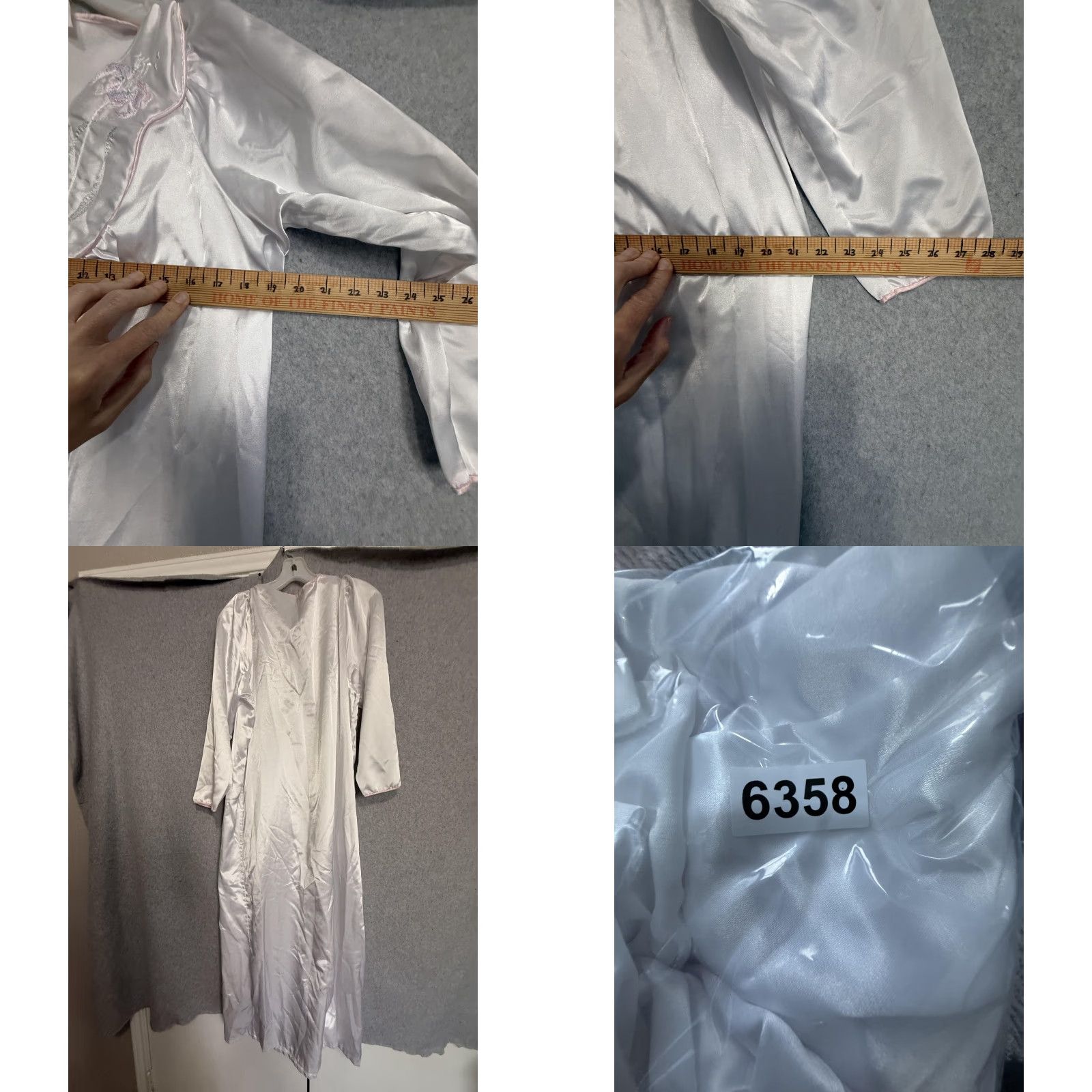 Vintage VINTAGE Ilise Stevens Nightgown Womens M White Satin Embroidered Floral 80s Size ONE SIZE - 8 Thumbnail