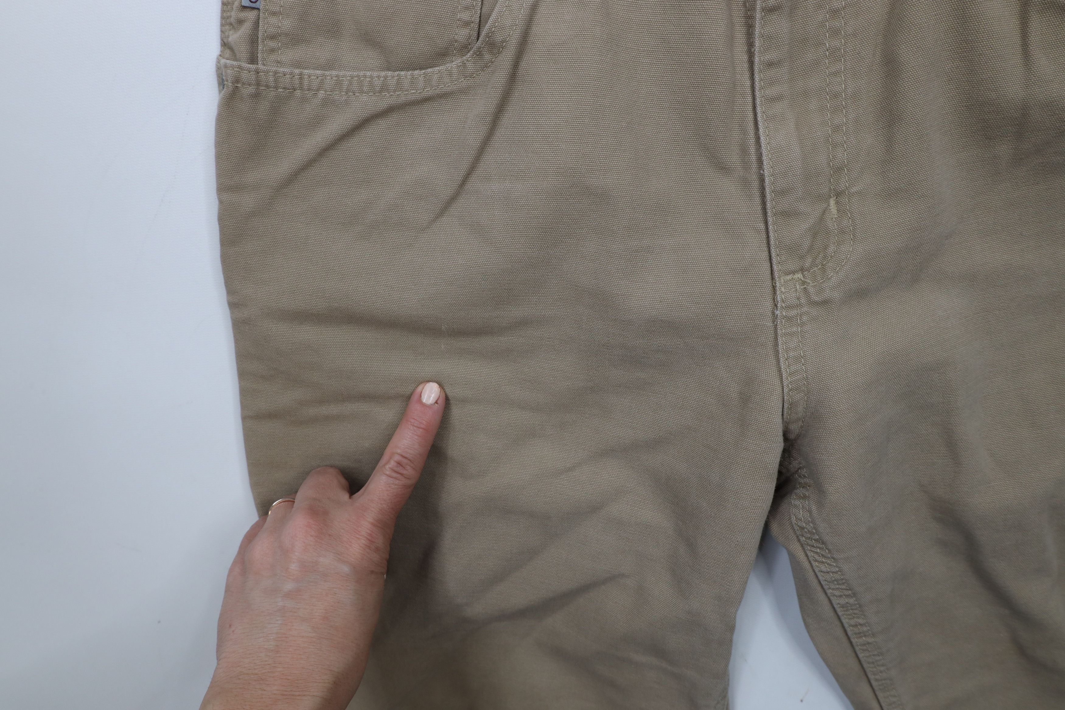 Carhartt × Vintage Vintage Carhartt Spell Wide Leg Canvas Dungaree Pants Khaki Size 36" / US 14 / IT 50 - 6 Thumbnail