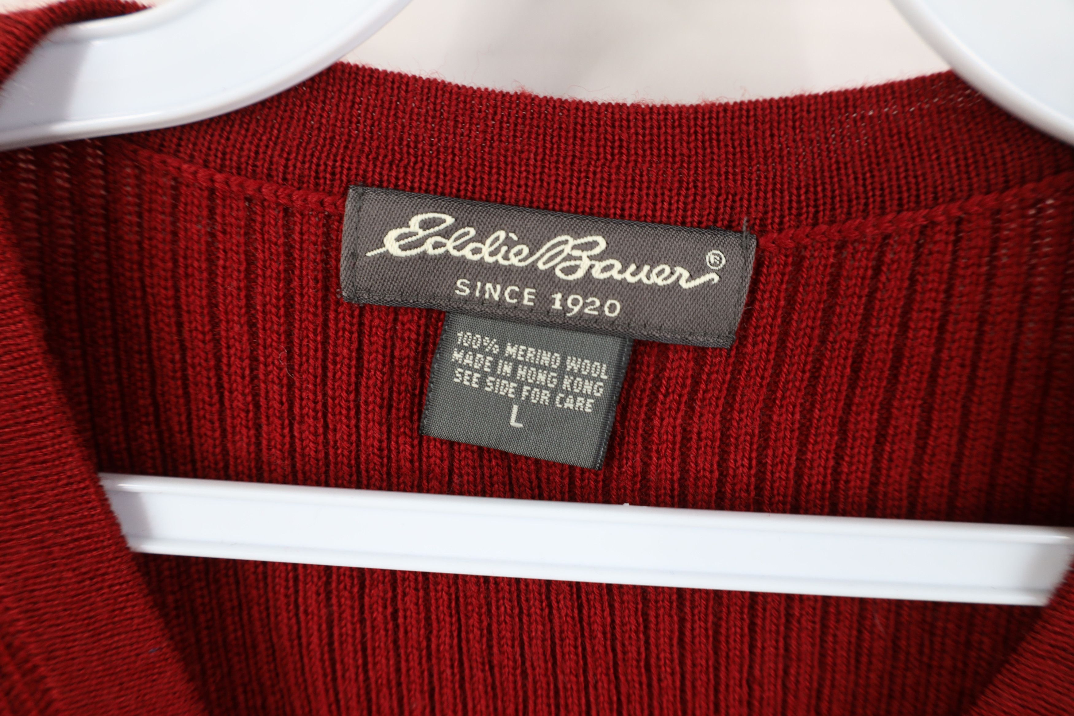 Eddie Bauer Vintage 90s Y2K Eddie Bauer Merino Wool Ribbed Sweater Vest Size US L / EU 52-54 / 3 - 6 Thumbnail