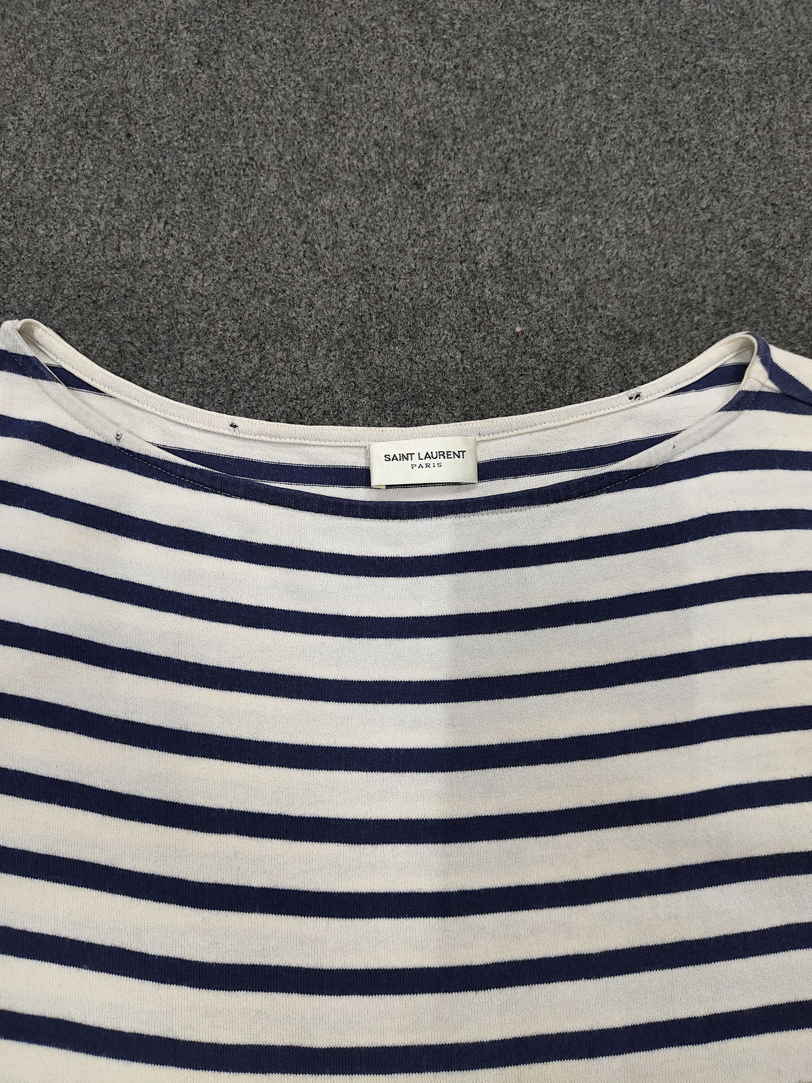Saint Laurent Paris Saint Laurent- Classic Nautical Breton Stripe Sleveeless Top Size L / US 10 / IT 46 - 8 Thumbnail