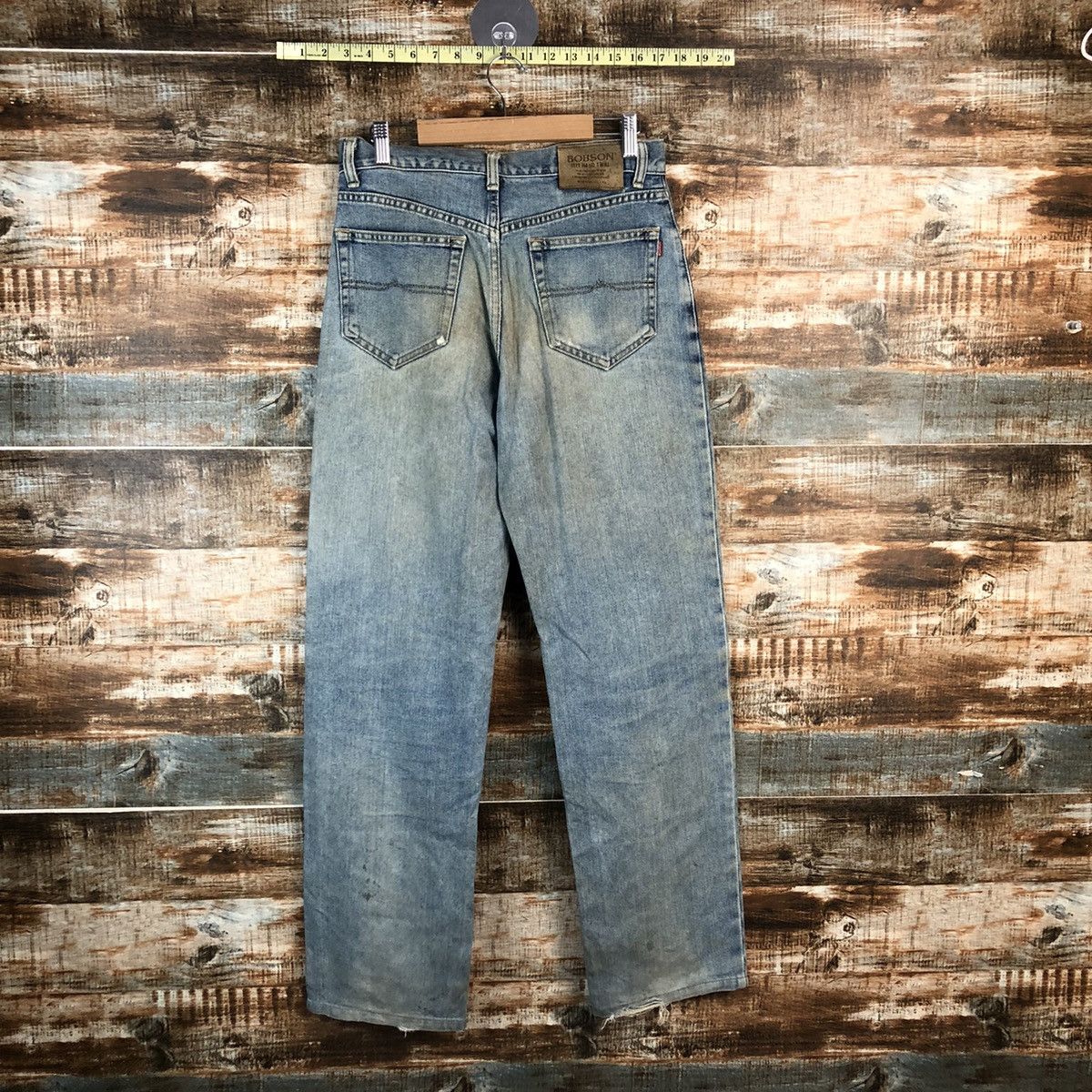 Japanese Brand DL BobSon Vintage faded ripped Blue Denim Pants #C207 Size US 30 / EU 46 - 12 Thumbnail