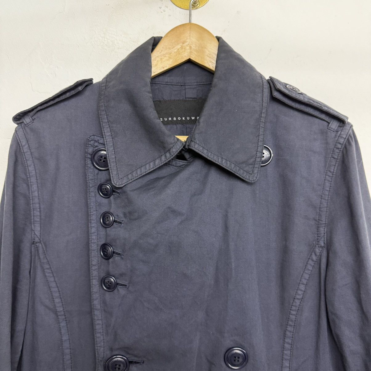 Issey Miyake Sunao Kuwahara Asymmetrical Button Double Breast Long Coat Size US M / EU 48-50 / 2 - 15 Thumbnail
