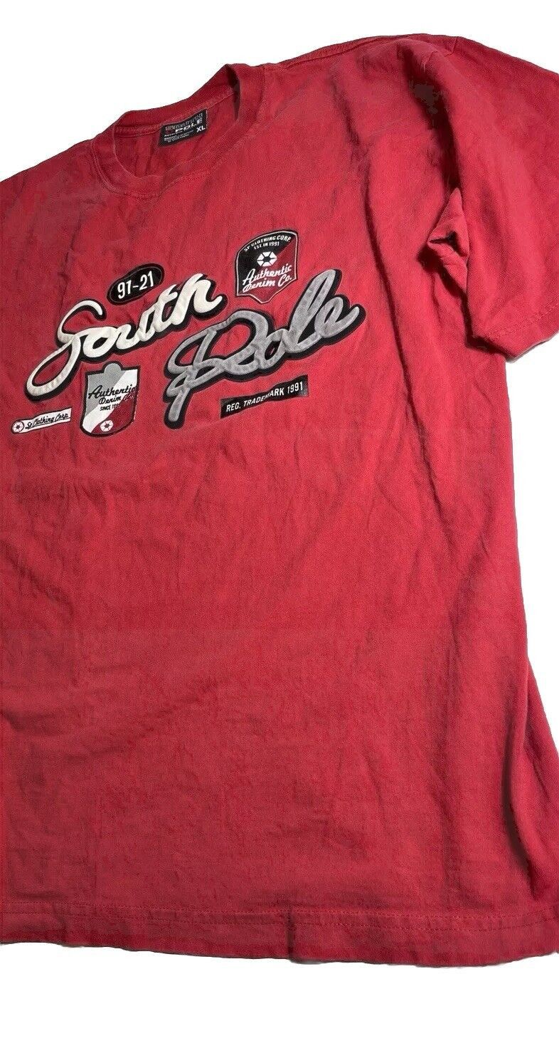 Southpole × Vintage Southpole Mens XL Red T-shirt Y2K 100% Cotton USA AUTHENTIC Size US XL / EU 56 / 4 - 5 Thumbnail