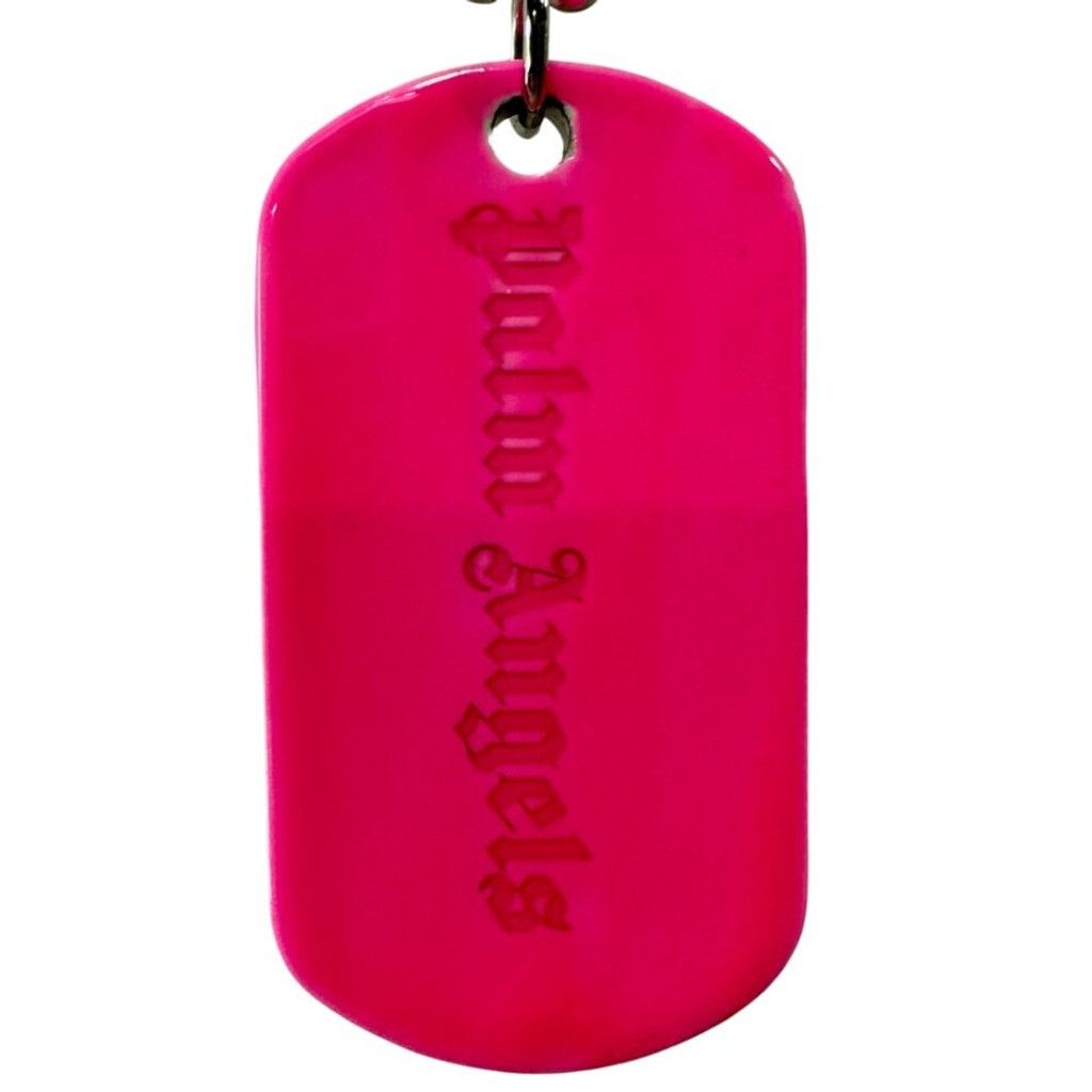 Palm Angels PALM ANGELS Women's Logo-engraved Dog Tag Necklace in Fuscia Size ONE SIZE - 6 Thumbnail
