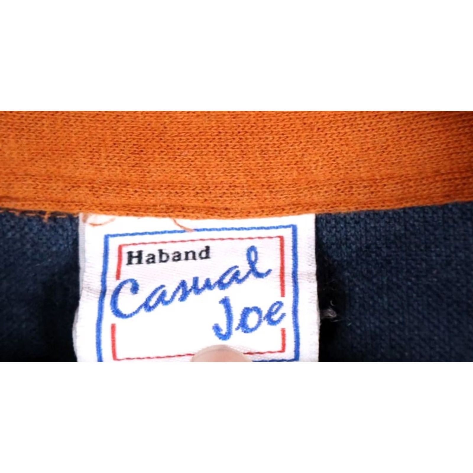 Haband VINTAGE Haband Polo Shirt Knit Striped 3XL Blue Orange Long Sleeve Cotton Blend Mens 90s Retro Size US XXL / EU 58 / 5 - 3 Thumbnail