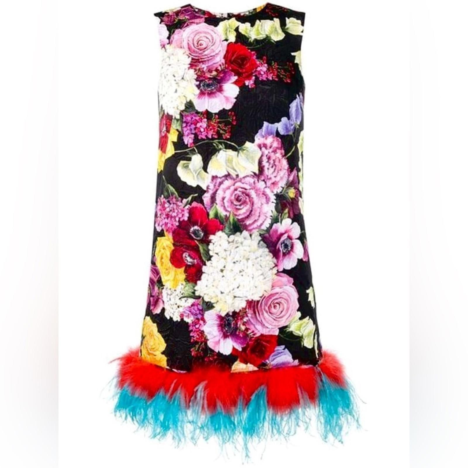 Dolce & Gabbana RARE🩵 Dolce & Gabbana Dress In Printed Brocade​​​ Size XS / US 0-2 / IT 36-38 - 2 Thumbnail