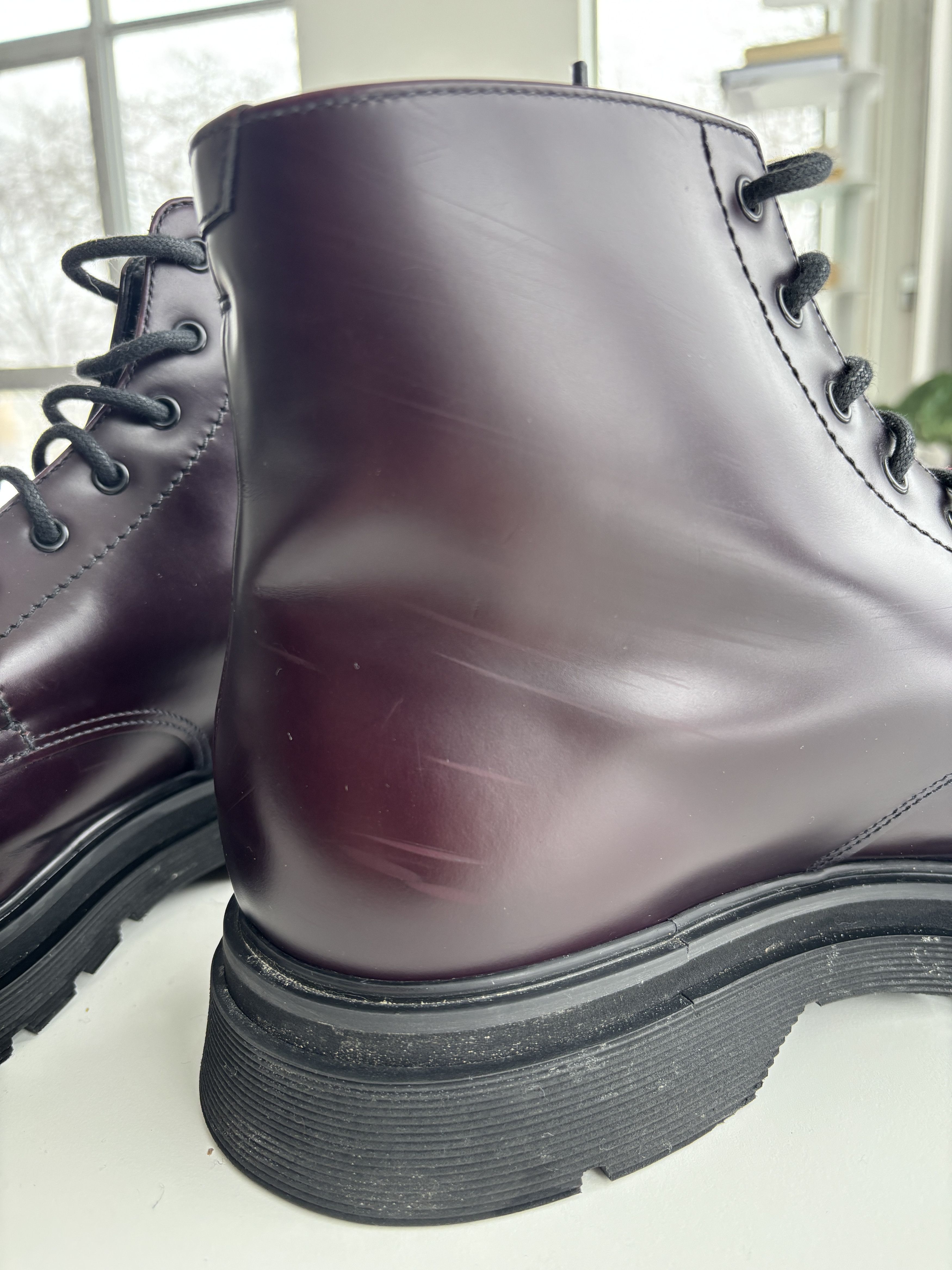 Prada Burgundy Combat Boots Size US 10 / EU 43 - 7 Thumbnail