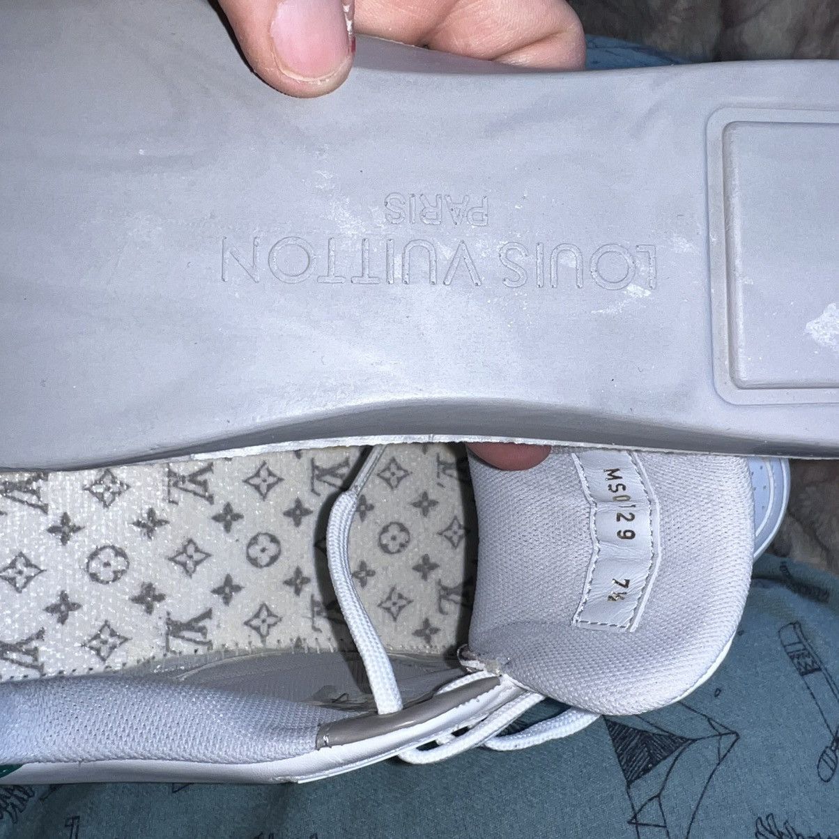 Louis Vuitton × Virgil Abloh Louis Vuitton LV Trainer Sneaker low white green Size US 7.5 / EU 40-41 - 9 Thumbnail