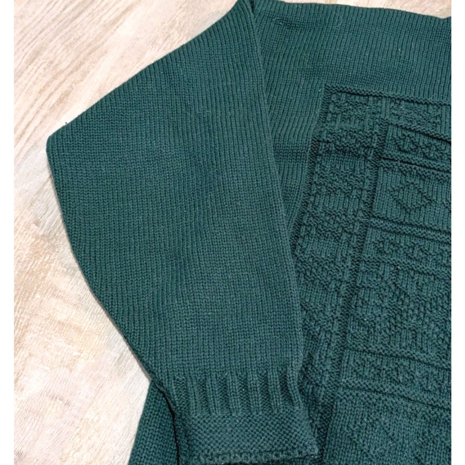 Vintage VINTAGE Peggy's Womens Acrylic Sweater Rollneck Shoulder Pads 3D Knit Green USA Made L/XL 1980s Mens Womens Size L / US 10 / IT 46 - 5 Thumbnail