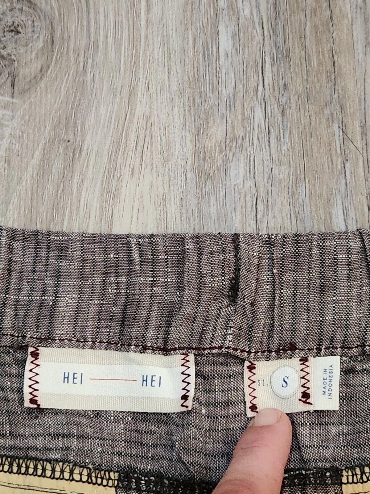 Designer HEI Linen Pants Capris Size Small Pockets Pin Stripes Brown Size 28" / US 6 / IT 42 - 4 Thumbnail
