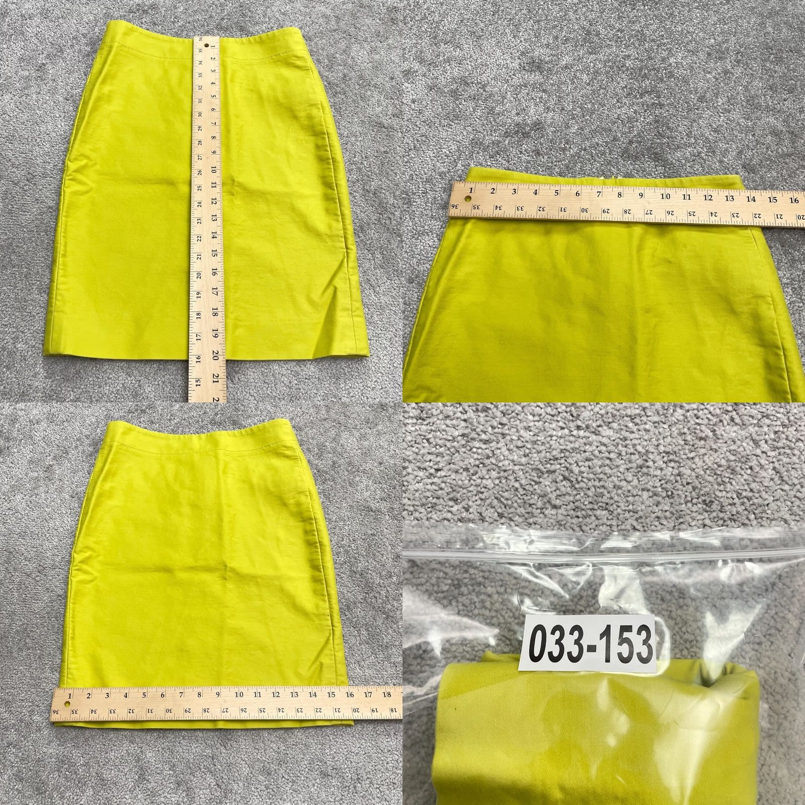 J.Crew J.Crew No. 2 Lyn Straight Pencil Skirt Women 00 Neon Yellow Knee Length Cotton Spandex Lined Machine Washable Men? Size 24" / US 00 / IT 34 - 9 Thumbnail