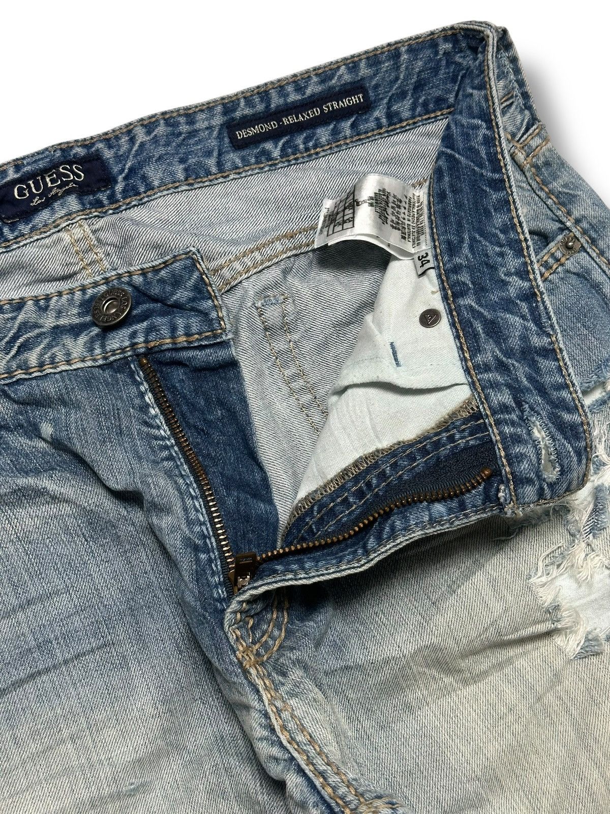 Guess Guess Vintage Distressed Ripped Straight Leg Jean With Faded Size US 36 / EU 52 - 10 Thumbnail