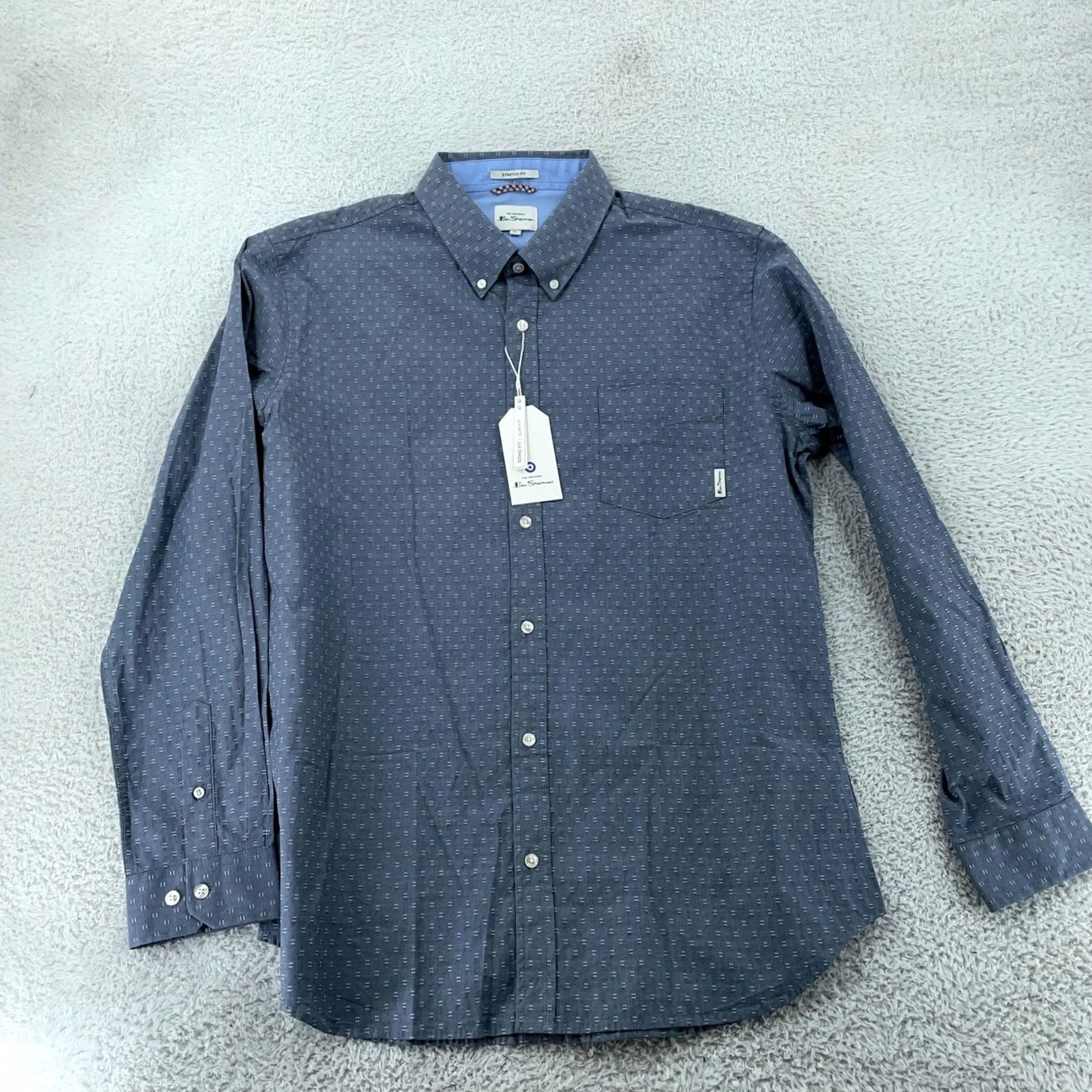Ben Sherman Ben Sherman Shirt Men XL Blue Depths Soho Slim Fit Button-Down BS30LW023 Size US XL / EU 56 / 4 - 2 Thumbnail