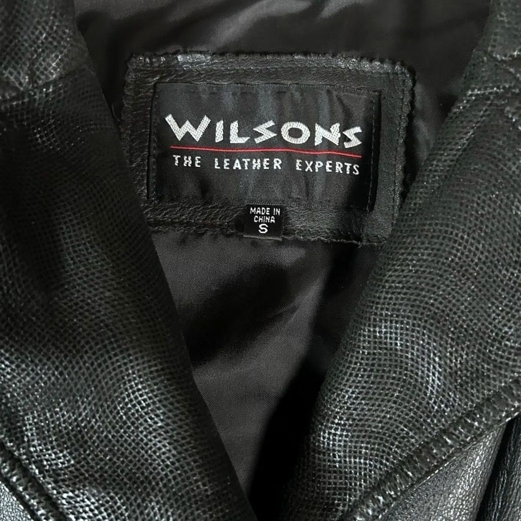 Vintage Wilsons Leather Jacket Black S Men 100% Leather Moto Button Snap Size US S / EU 44-46 / 1 - 3 Thumbnail