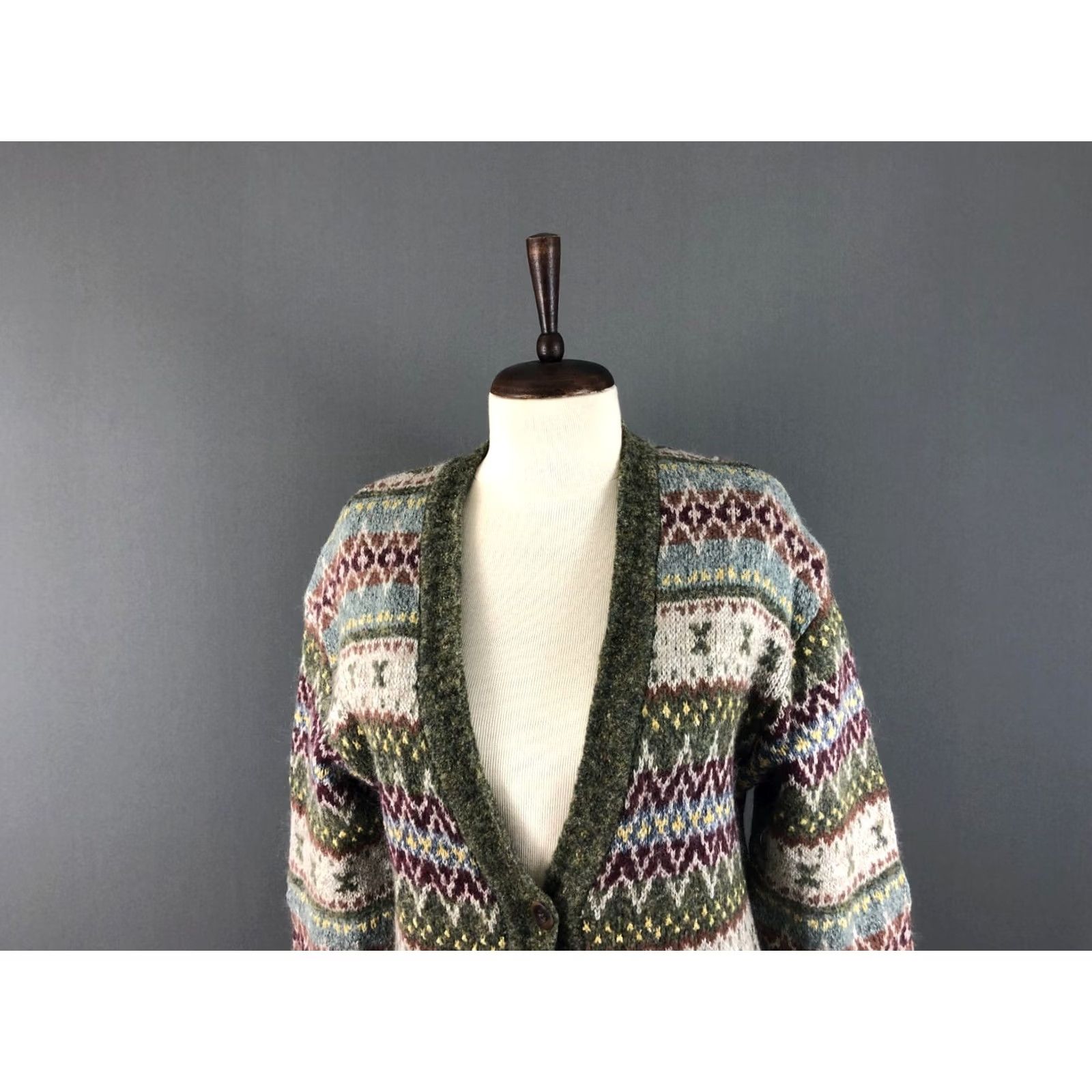 Bogner Bogner Cardigan Women Multicolor Wool Mohair Nylon Silk V-Neck Long Sleeve 8 Patterned Sweater Size M / US 6-8 / IT 42-44 - 4 Thumbnail