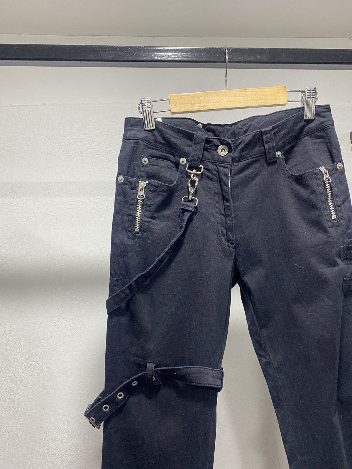 Japanese Brand Sick☠️ Corvo Bianco Flare Bondage Punk Grunge Lgb Gothic Size US 26 / EU 42 - 5 Thumbnail