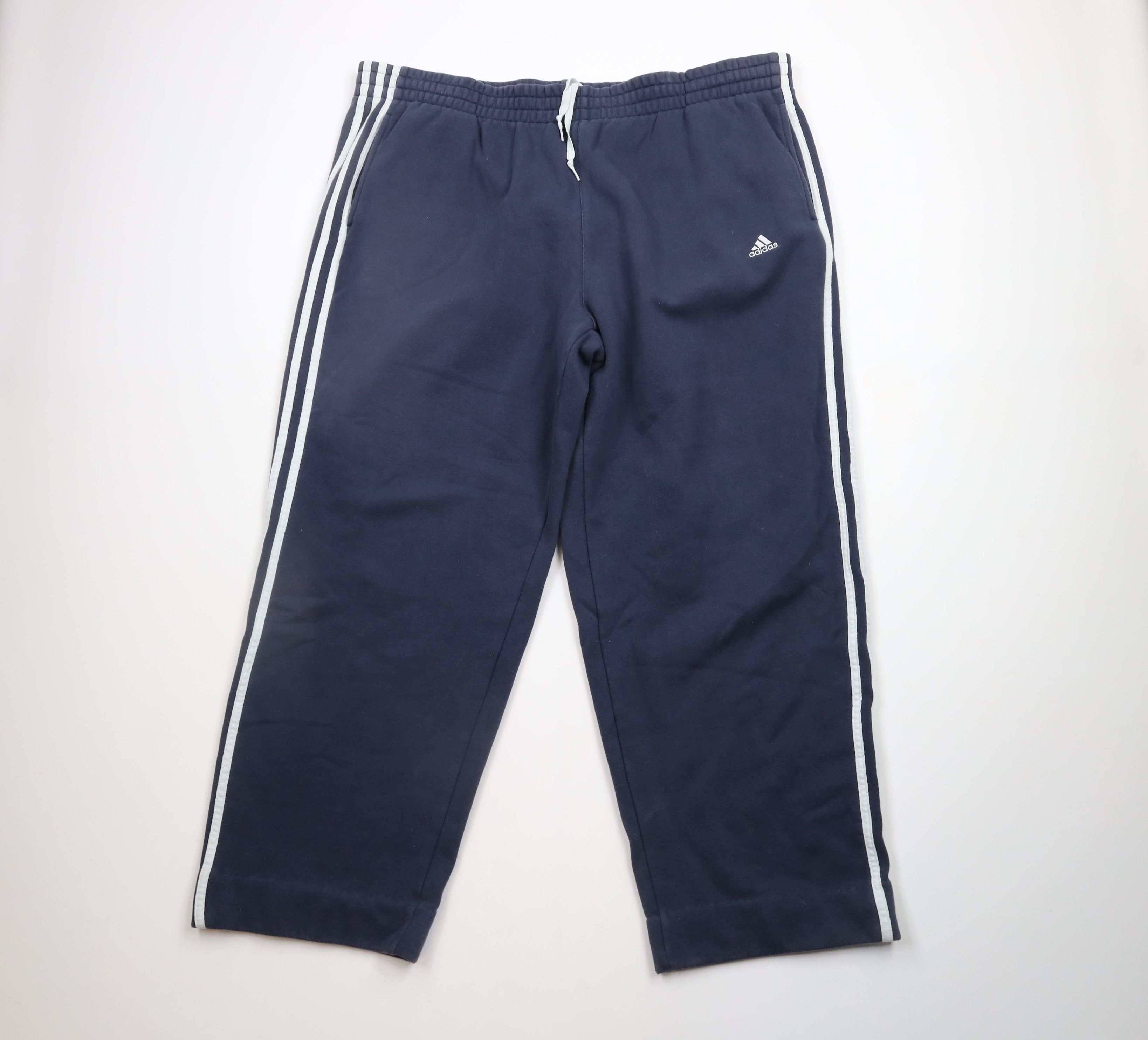 Adidas × Vintage Vintage Adidas Spell Out Striped Wide Leg Sweatpants Blue Size US 40 / EU 56 - 1 Thumbnail