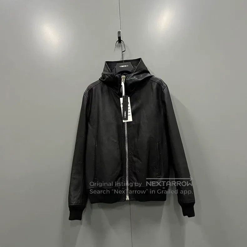 Givenchy Givenchy Size56 Distressed Hooded Leather Jacket Size 56 Size US M / EU 48-50 / 2 - 1 Thumbnail