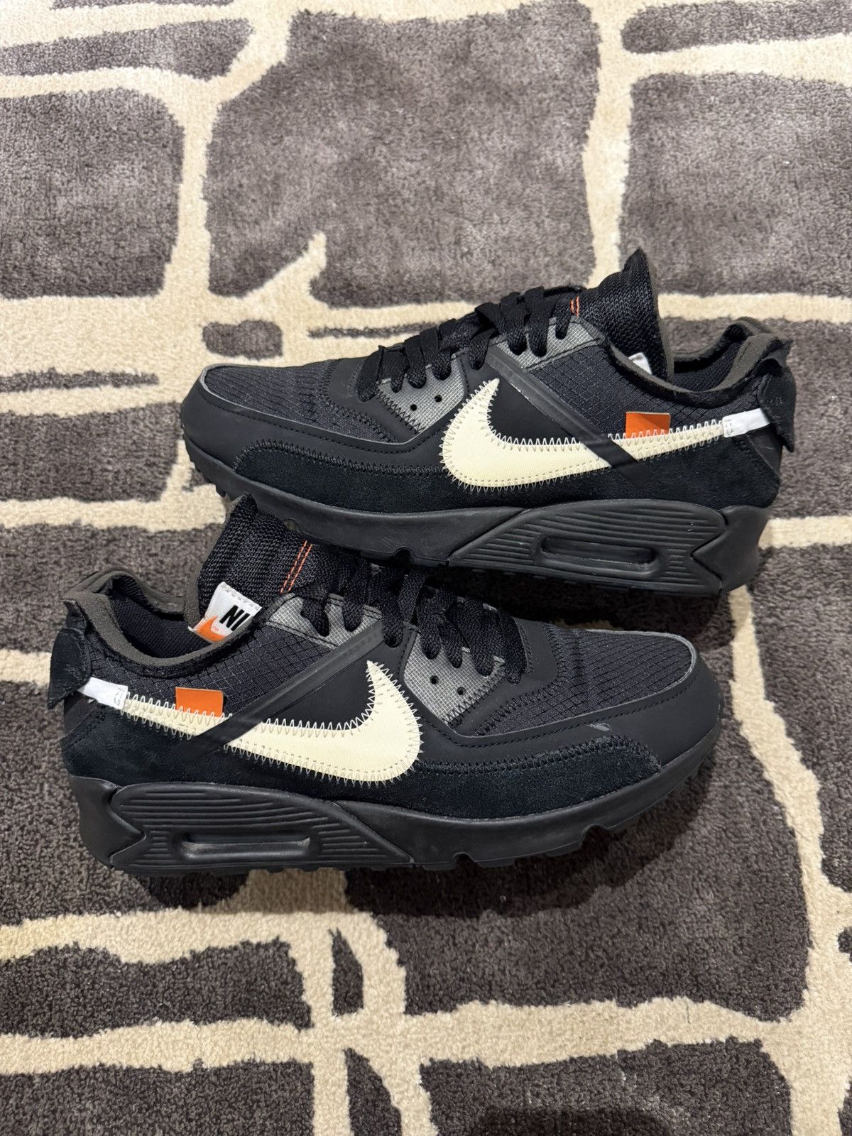 Off-White Nike Air Max 90 x Off-White Black Sneakers Size US 7 / EU 40 - 1 Thumbnail