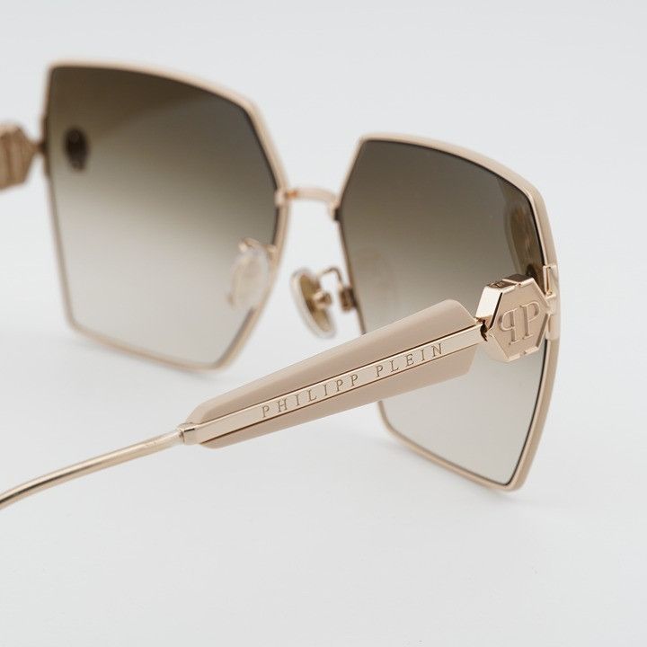 Philipp Plein Philipp Plein SPP122S 0F47 Sunglasses Gold Square Frame Size ONE SIZE - 9 Thumbnail