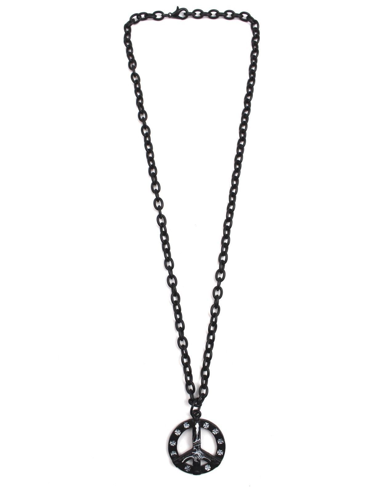 If Six Was Nine 2000S JAPANESE MADE CRUCIFIX PEACE SIGN IRON CROSS NECKLACE Size ONE SIZE - 2 Thumbnail