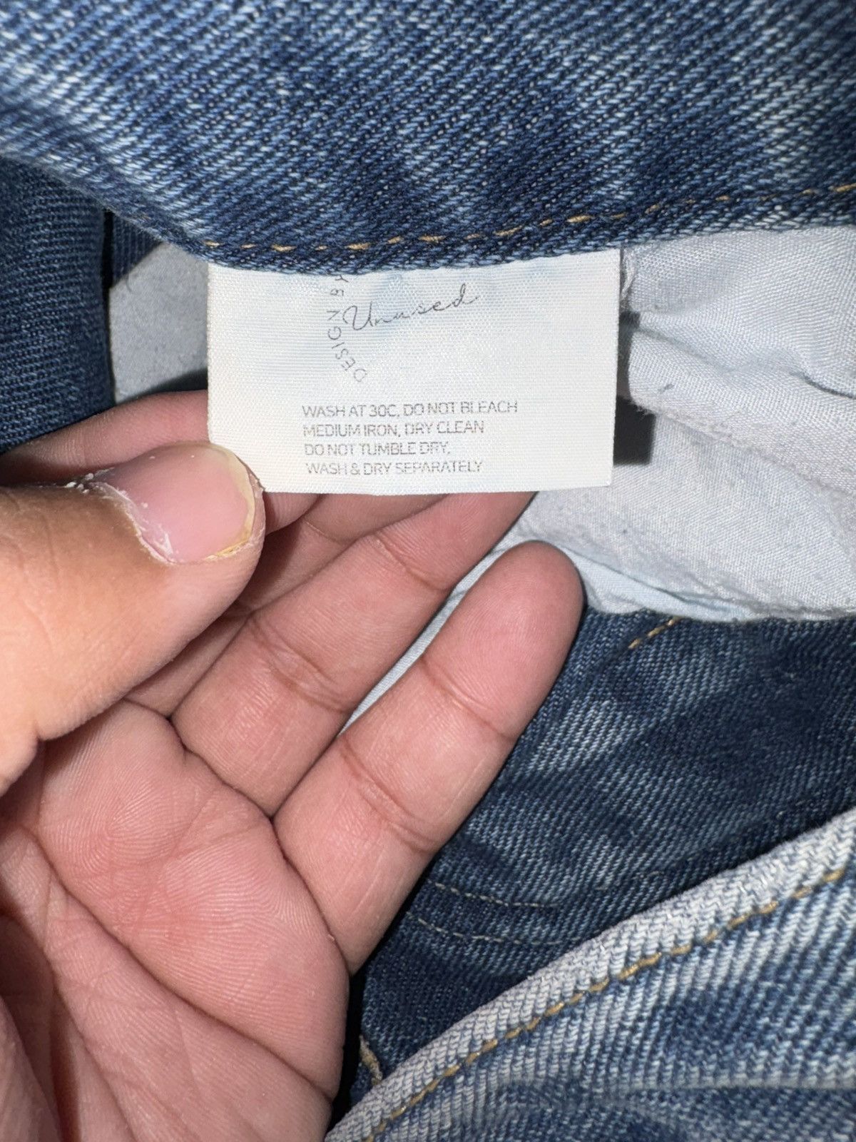 Unused Unused.Lab Wide Leg Reconstructed Denim Light Wash Jeans Size US 31 - 8 Thumbnail