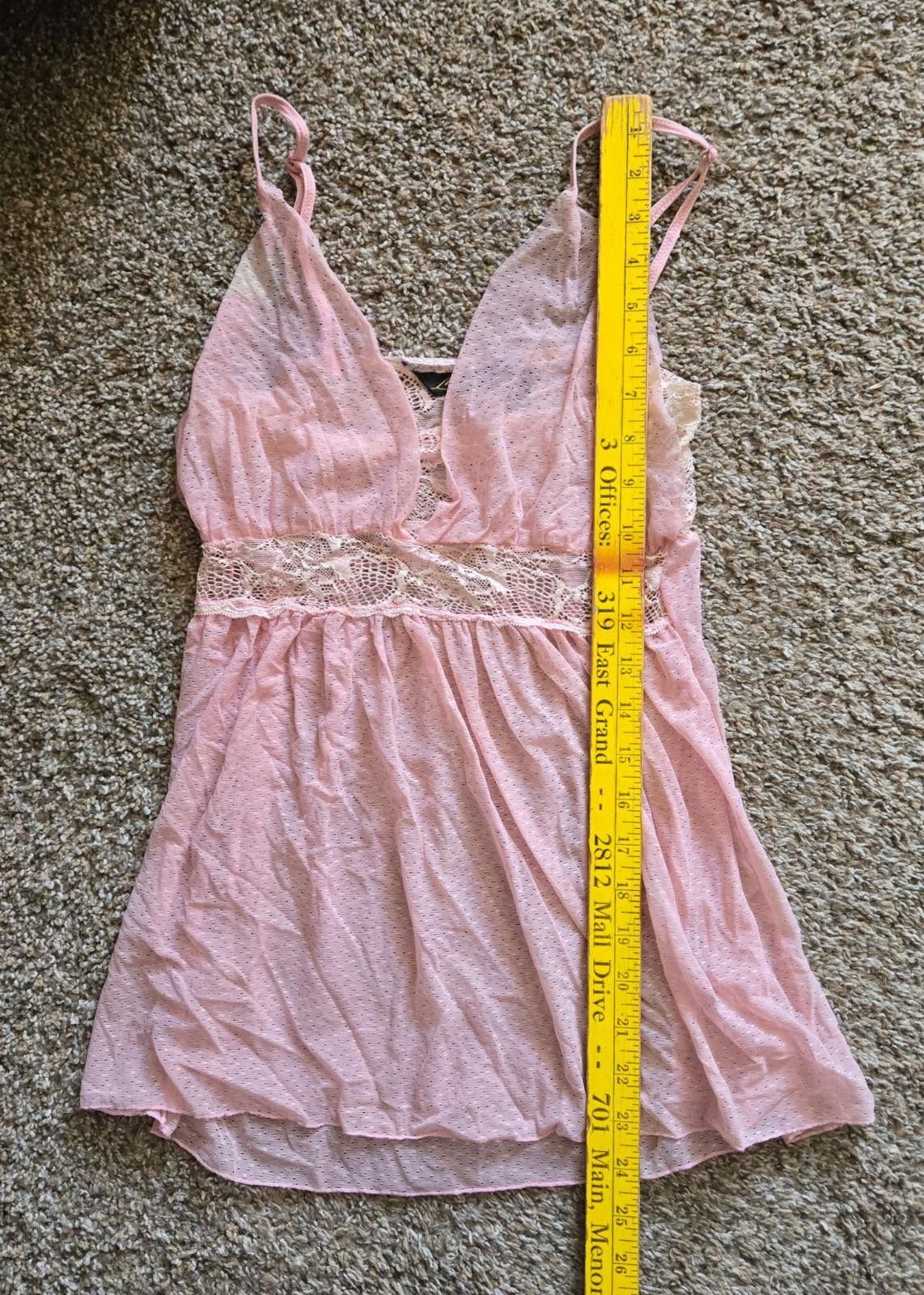 Designer Leonie Lingerie Babydoll Chemise Pink Lace Size Medium Size ONE SIZE - 4 Thumbnail