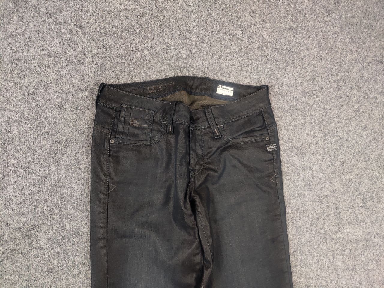 G-Star G Star Raw Elect Waxed Denim Low rise Jeans Y2K Style LGB Size 29" - 3 Thumbnail