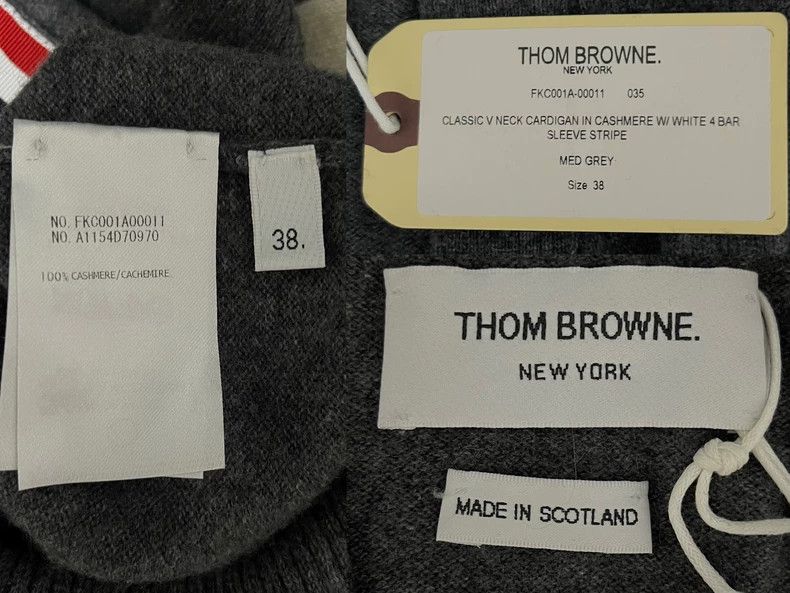 Thom Browne Thom Browne Medium grey cashmere knitwear Size XS / US 0-2 / IT 36-38 - 3 Thumbnail