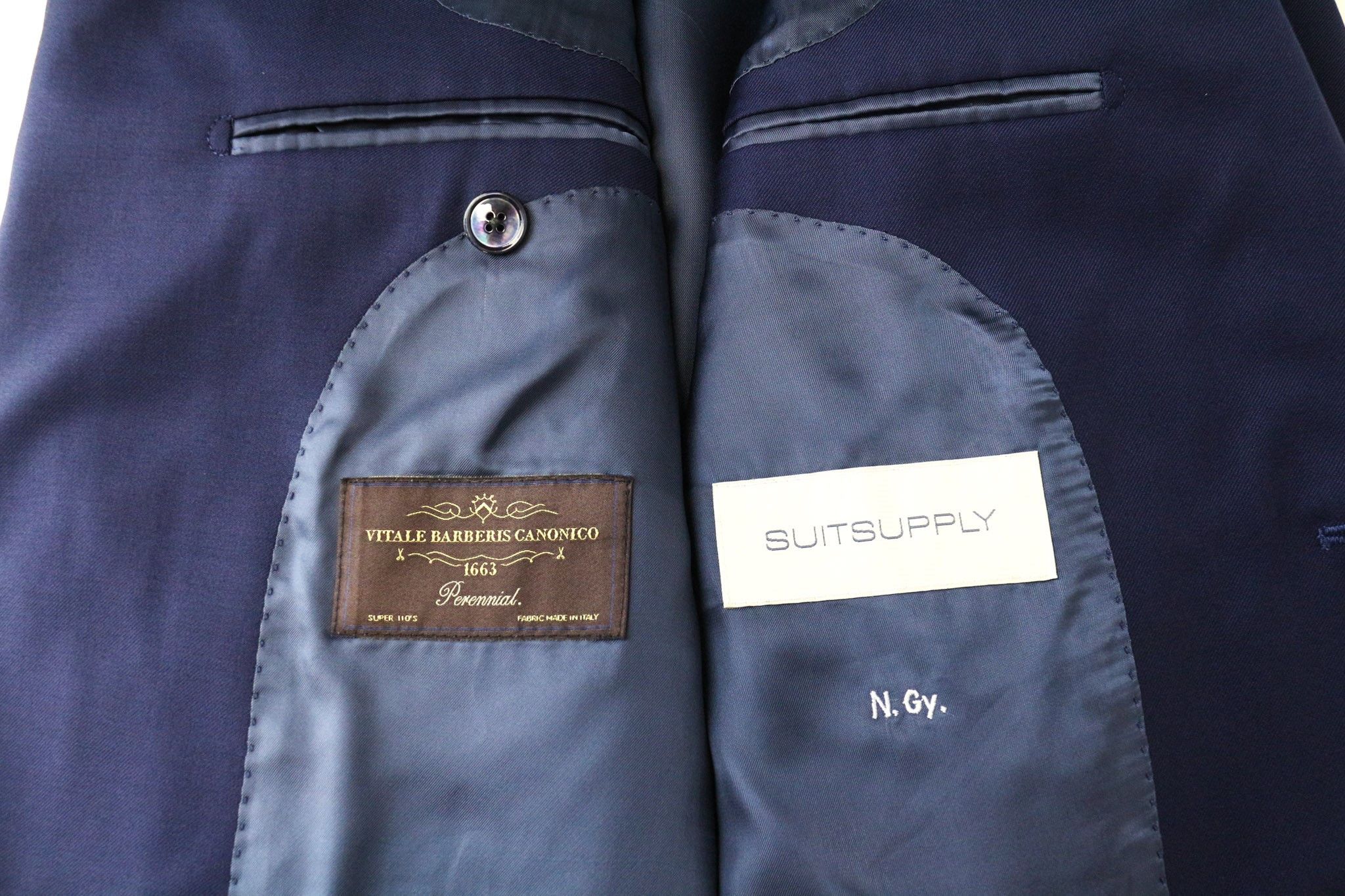 Suitsupply LA SPALLA UK34R Blue 2 Pc Slim Wool S110s Suit 86912 Size 34R - 6 Thumbnail