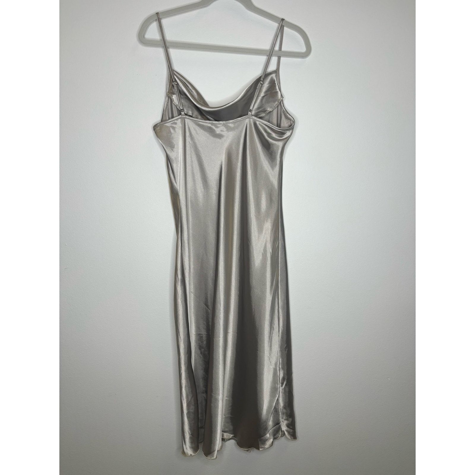 Bebe Bebe silver slip dress with cowl neck Size L / US 10 / IT 46 - 6 Thumbnail