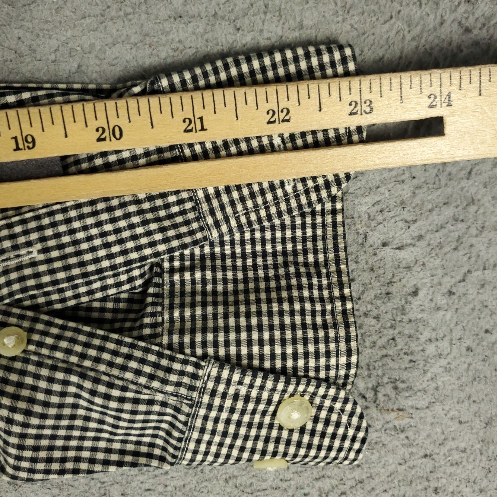 Faconnable Façonnable Shirt Mens Large Beige Black Check Casual Button Up Long Sleeve Size US L / EU 52-54 / 3 - 6 Thumbnail