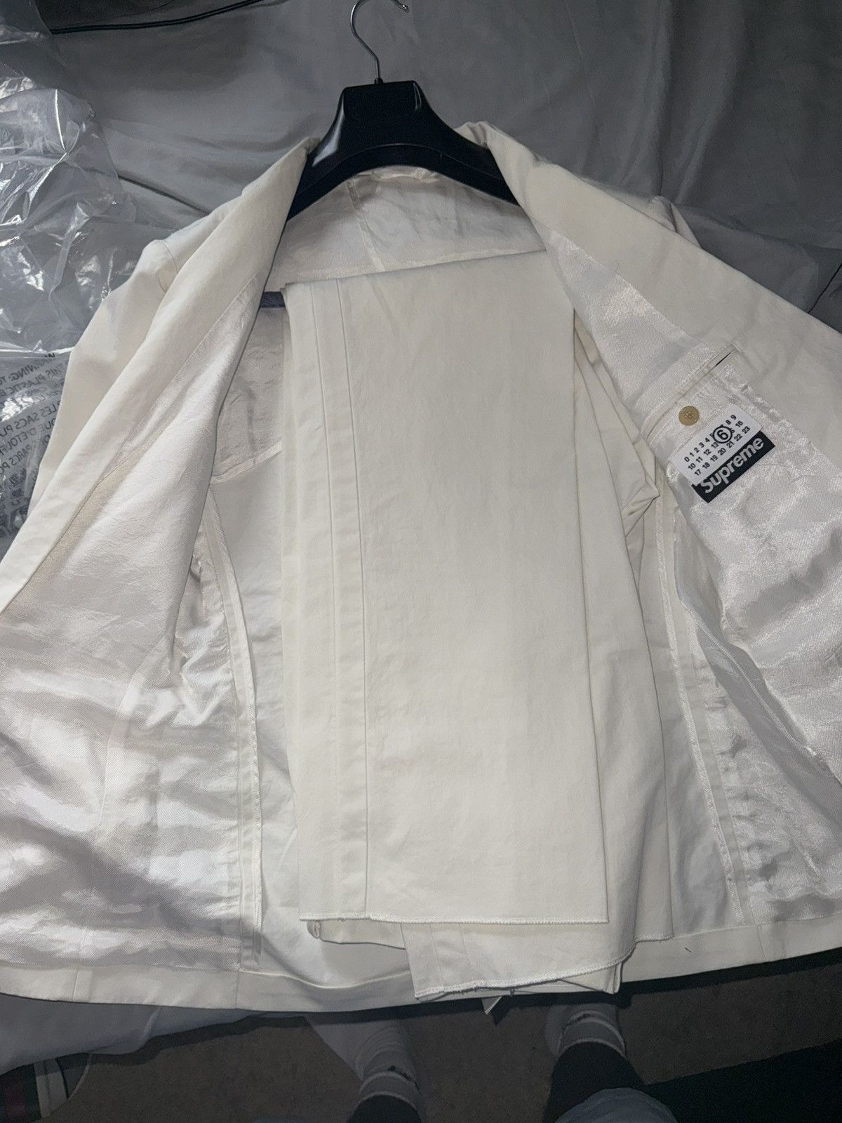 Maison Margiela × Supreme Supreme x MM6 Maison Margiela Washed Cotton Suit 'Cream' Size 36R - 5 Thumbnail