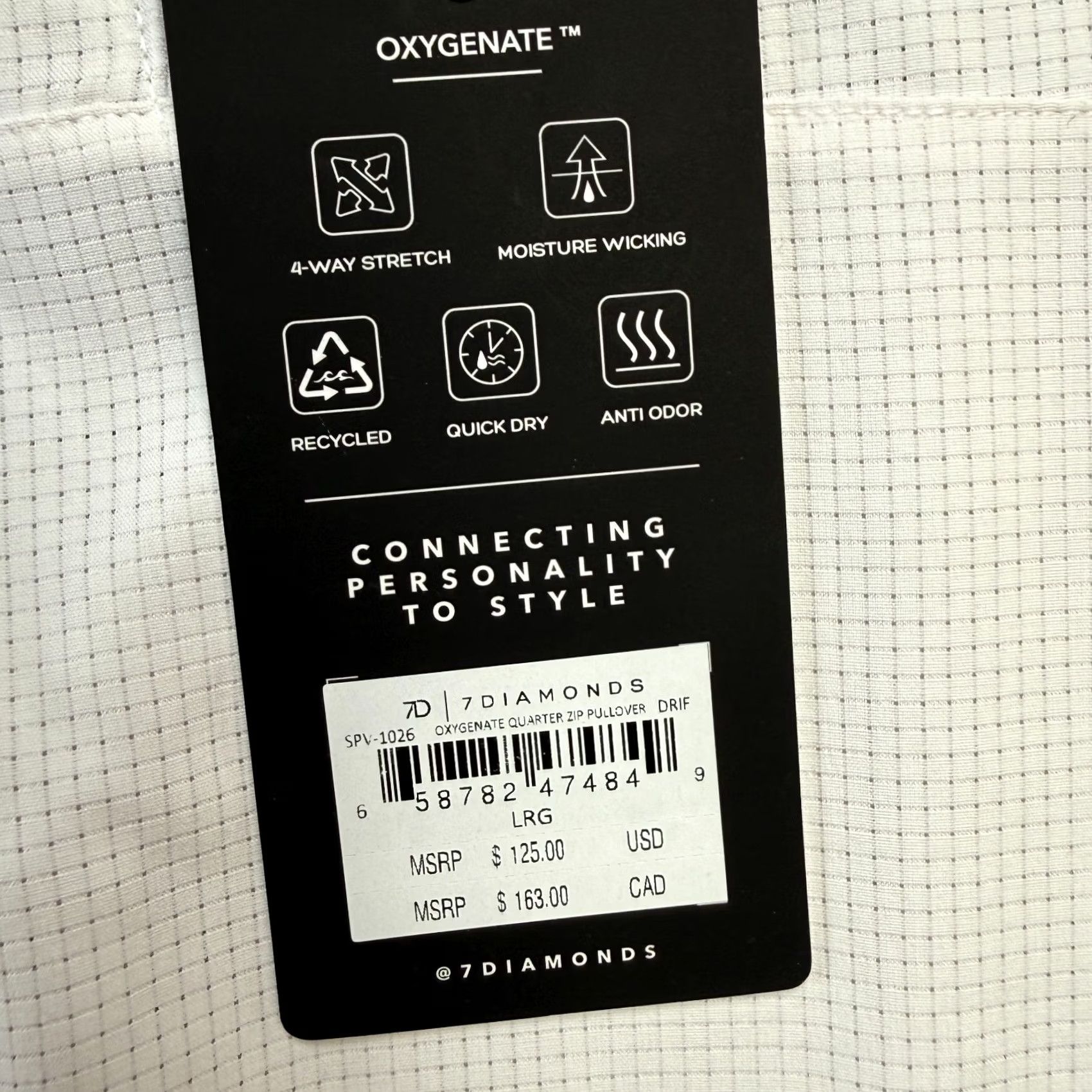 Vintage 7 Diamonds Oxygenate Quarter Zip Men L White Breathable Moisture Wicking Golf NEW Size US L / EU 52-54 / 3 - 5 Thumbnail