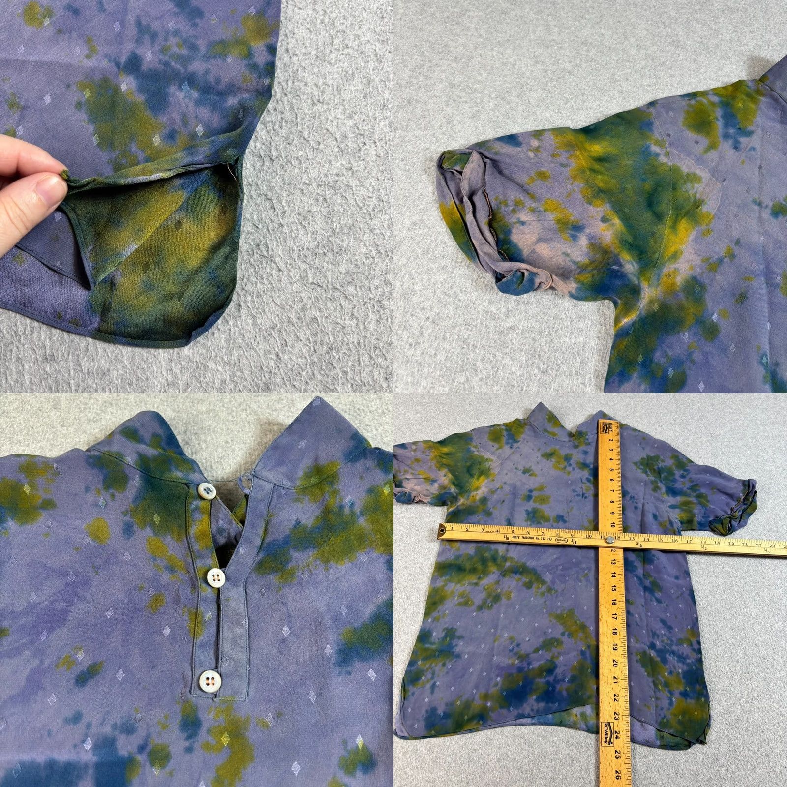 Vintage VINTAGE Michele Domercq Silk Skirt Shirt Women 38 Purple Tye-dye Maxi Boho France READ Size XS / US 0-2 / IT 36-38 - 10 Thumbnail