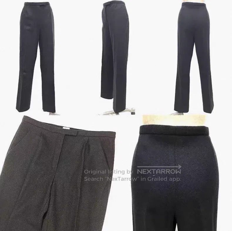 Hermes Hermes Black Gray Wool Trousers Size 27" / US 4 / IT 40 - 2 Thumbnail