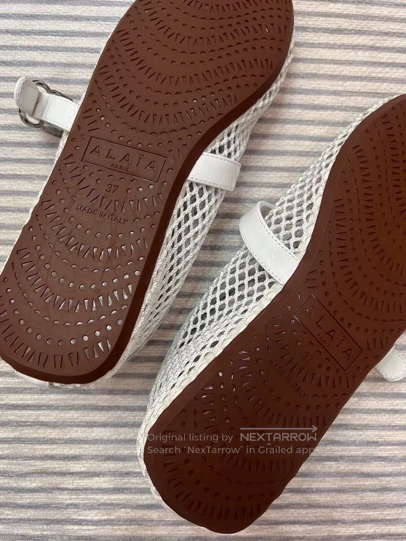 Alaia Alaia White Net Women's Dance Flat Shoes Size US 6.5 / IT 36.5 - 5 Thumbnail
