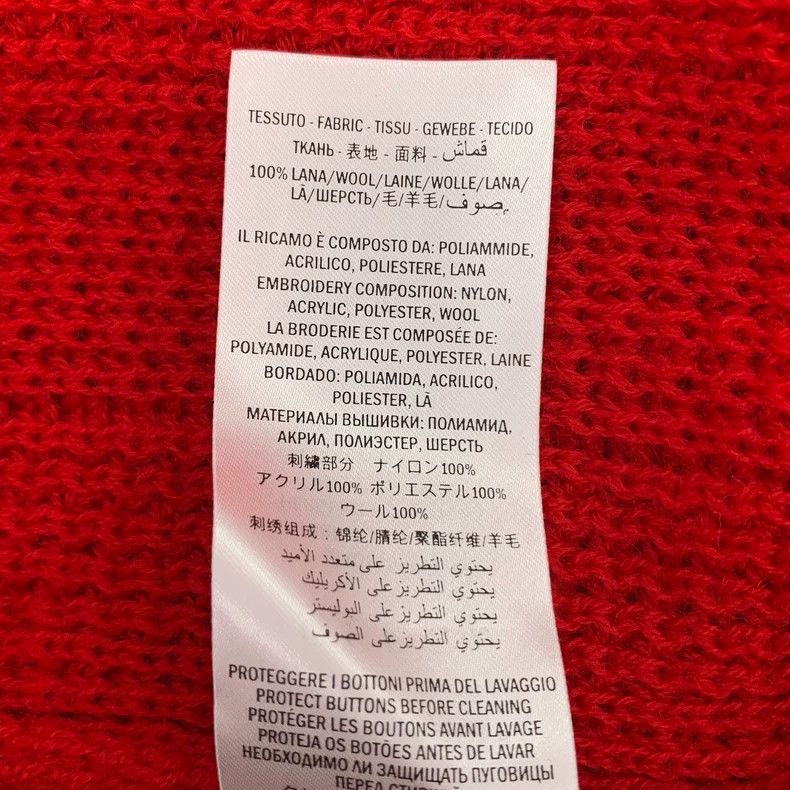 Gucci Gucci Red elephant embroidered V-neck wool knitted cardigan Size US S / EU 44-46 / 1 - 7 Thumbnail