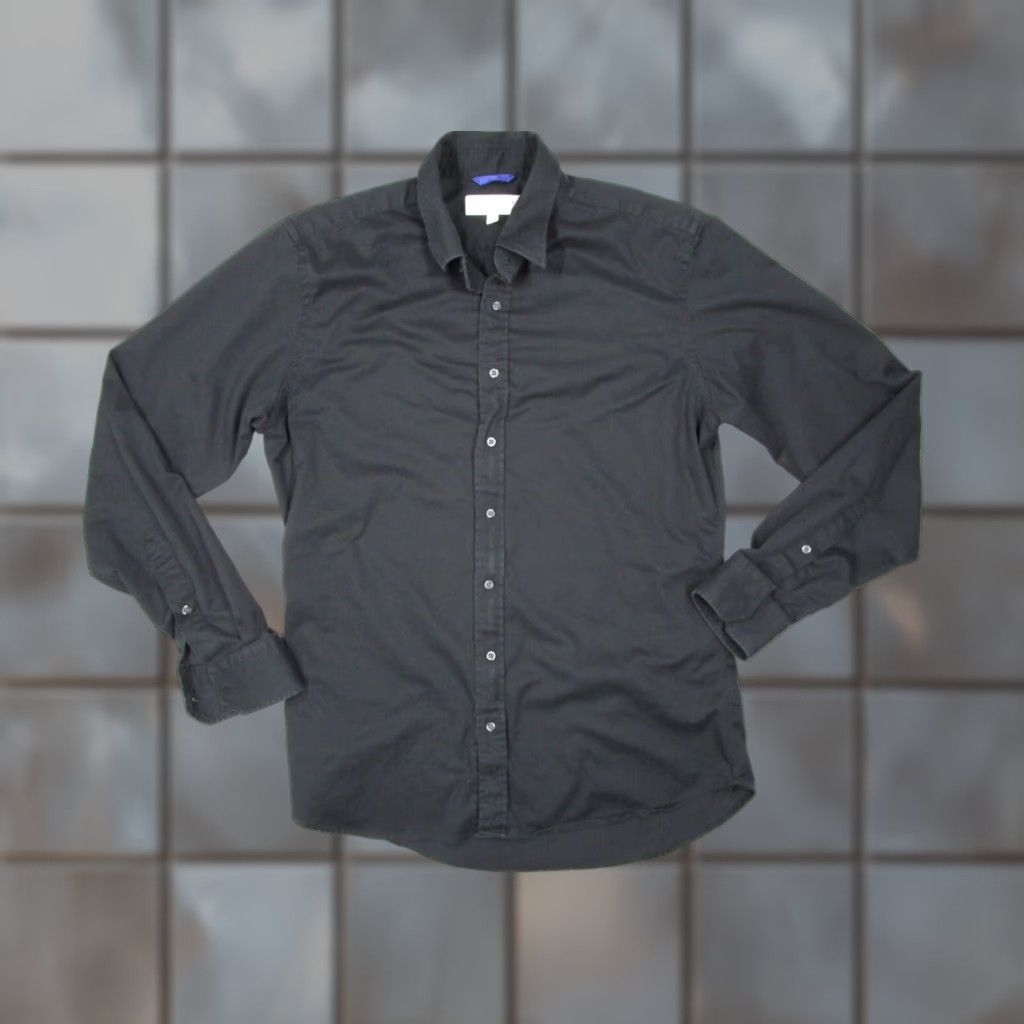 Vintage Teddy Stratford Button-Up Shirt Mens Black Cotton Long Sleeve Zip Up Regular Fit Size US XXS / EU 40 - 1 Thumbnail
