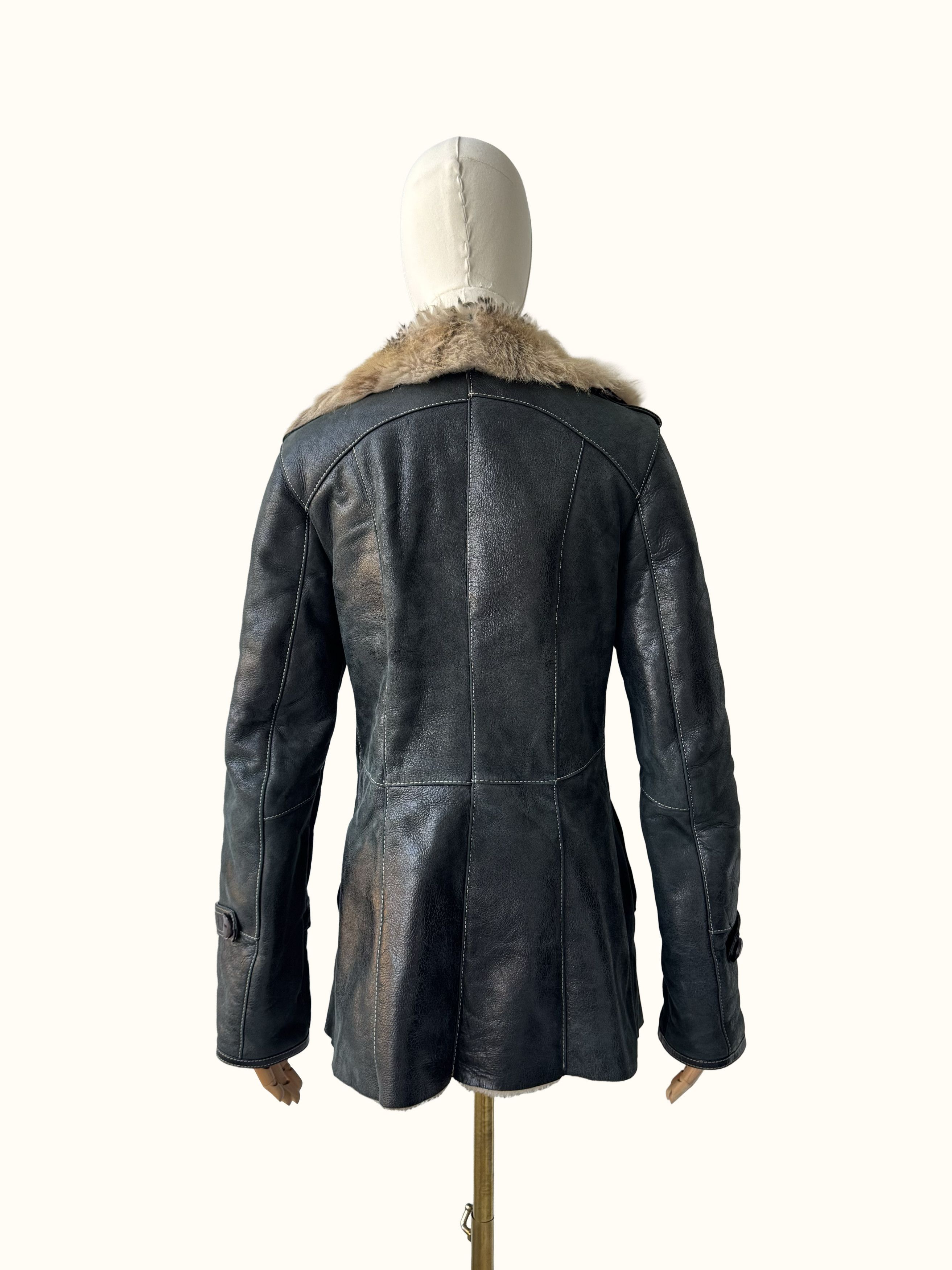 Vintage Vintage Real Sheepskin Coat (B550) Size M / US 6-8 / IT 42-44 - 4 Thumbnail