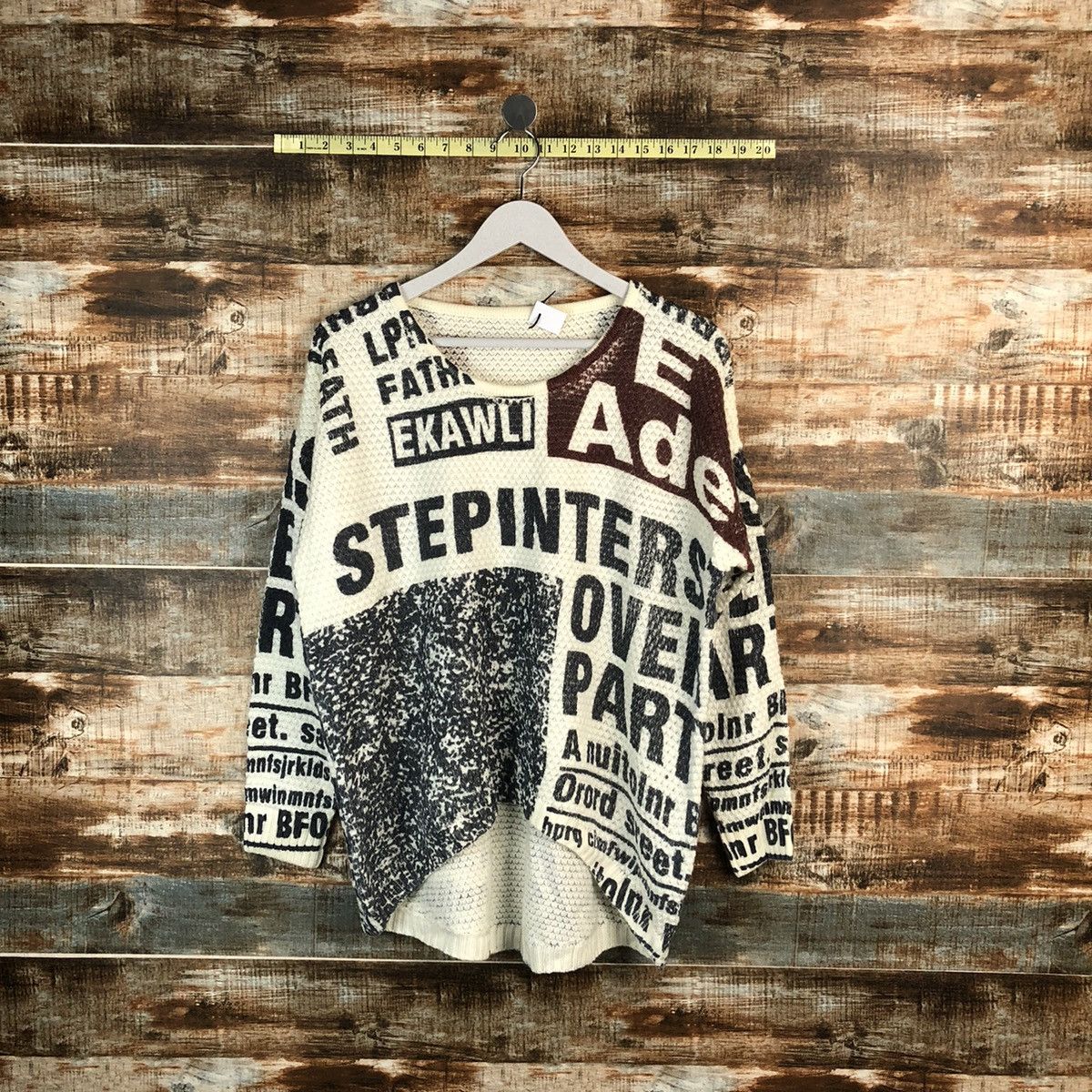 Homespun Knitwear × Japanese Brand Japan vintage White Full Print Knitwear #A1696 Size L / US 10 / IT 46 - 1 Thumbnail