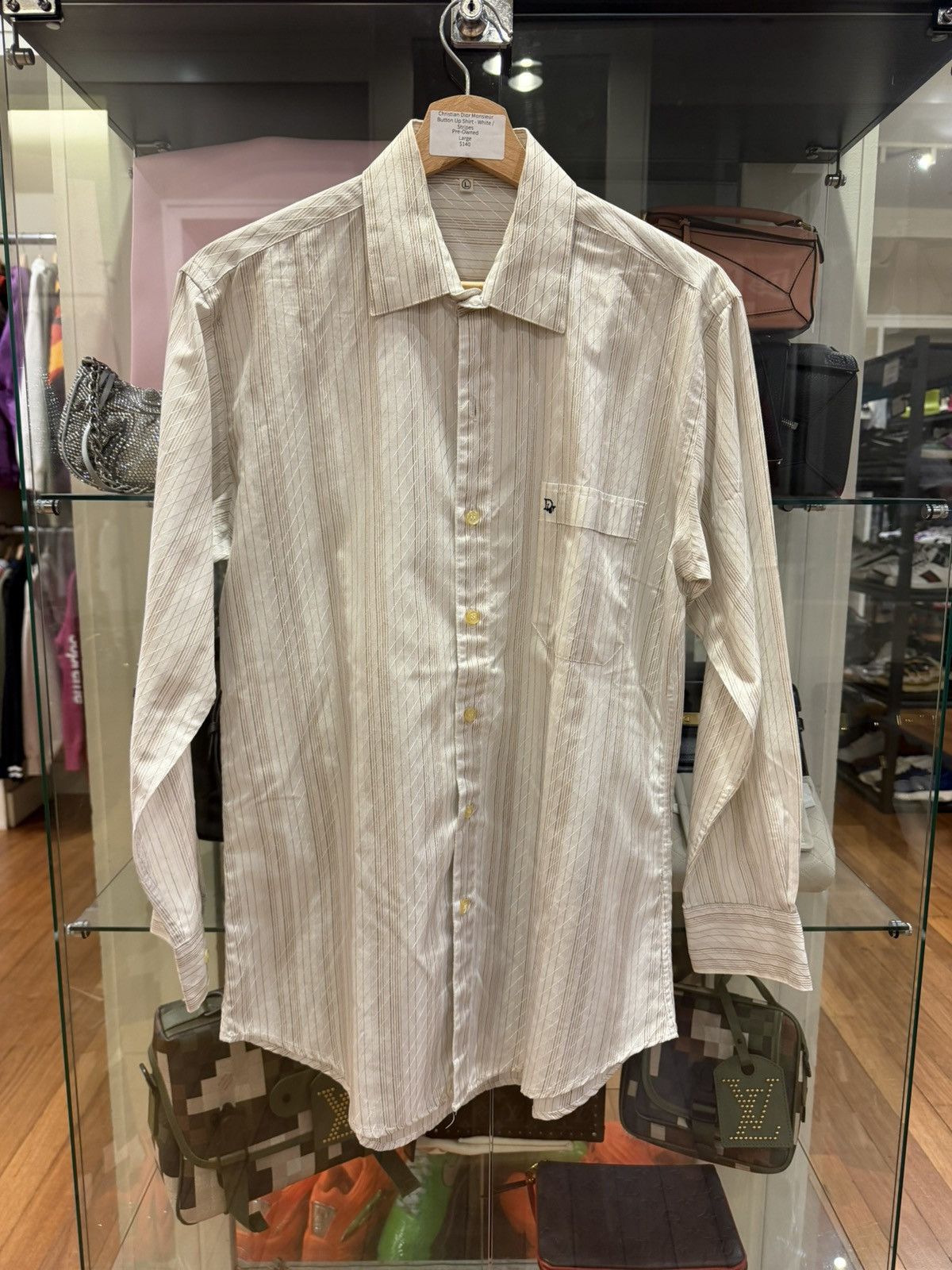 Christian Dior Monsieur Dior Monsieur Silver Stripe Button Down Shirt Size US L / EU 52-54 / 3 - 1 Thumbnail