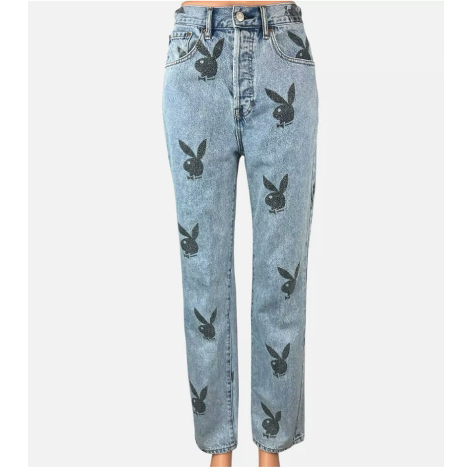 Pacsun PLAYBOY BY PACSUN HIGH RISE STRAIGHT BOYFRIEND JEANS SZ 26 Size 26" / US 2 / IT 38 - 1 Thumbnail