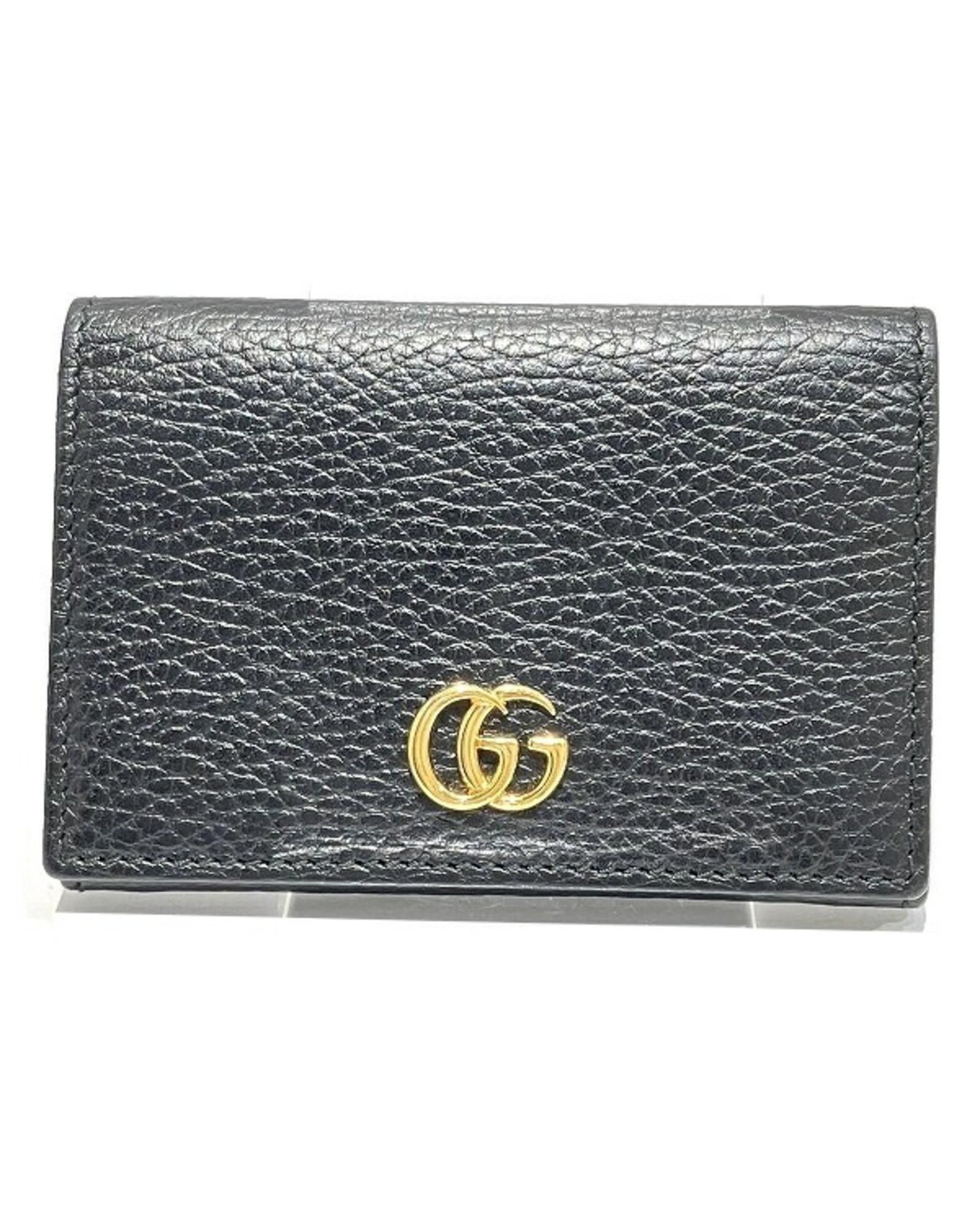 image of Gucci Sophisticated Leather Card Case in Black, Women's