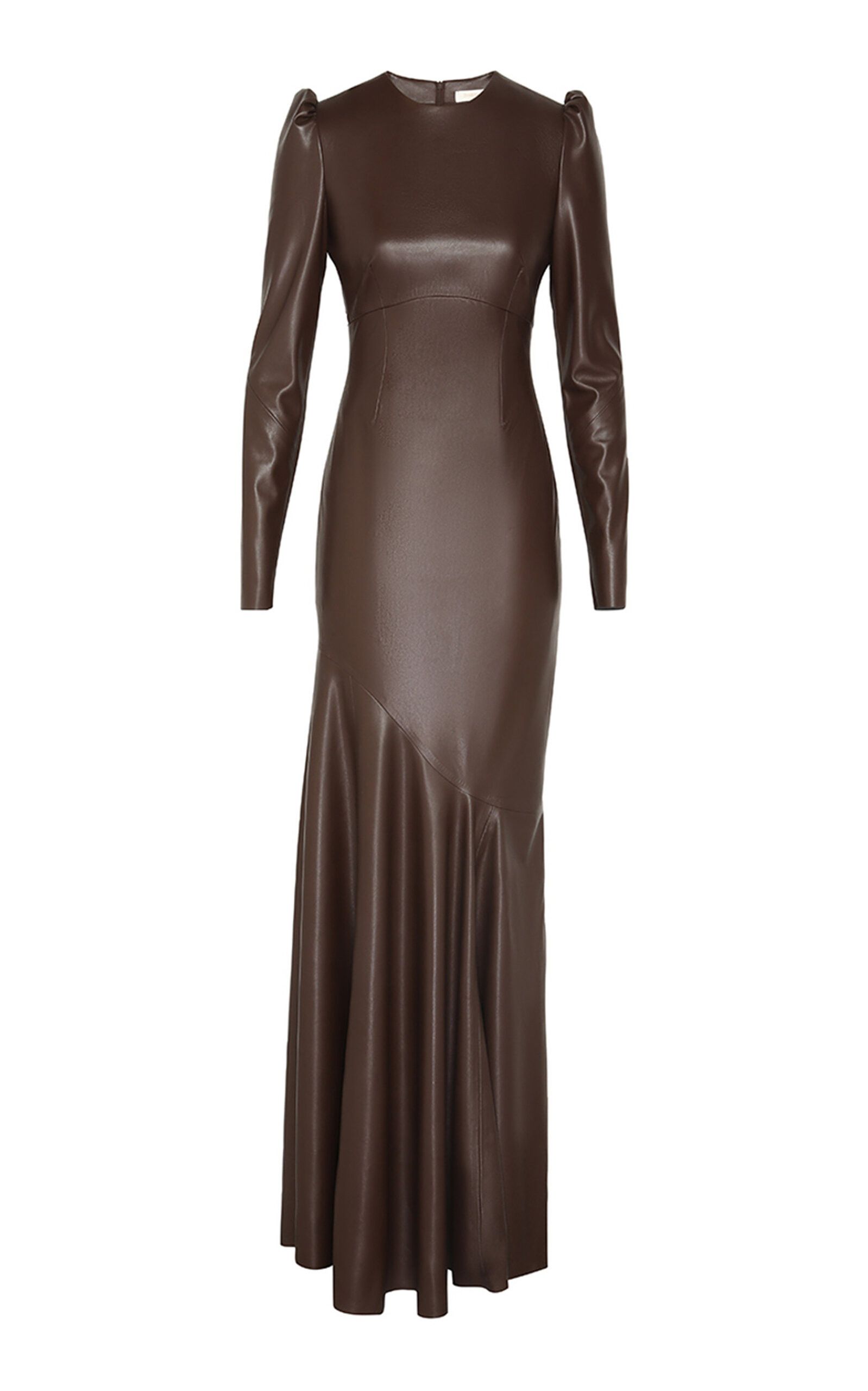 Zimmermann oc11z0725 Illustration Sculpted Leather Maxi Dress in Brown Size XS / US 0-2 / IT 36-38 - 1 Thumbnail