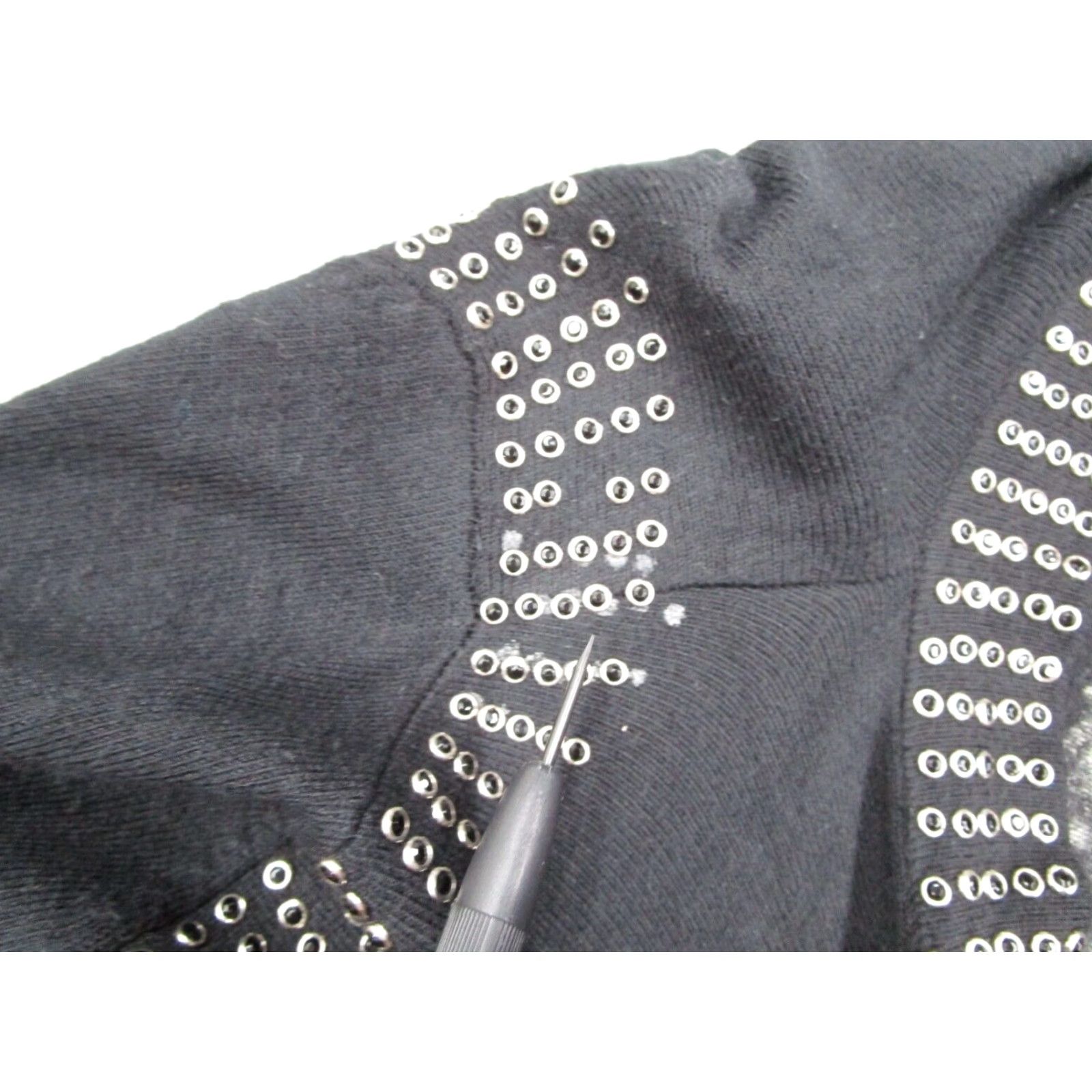 Vintage Christian Audigier Studded Cardigan Sweater Women Medium Black Long Sleeve Asymmetrical Size M / US 6-8 / IT 42-44 - 5 Thumbnail