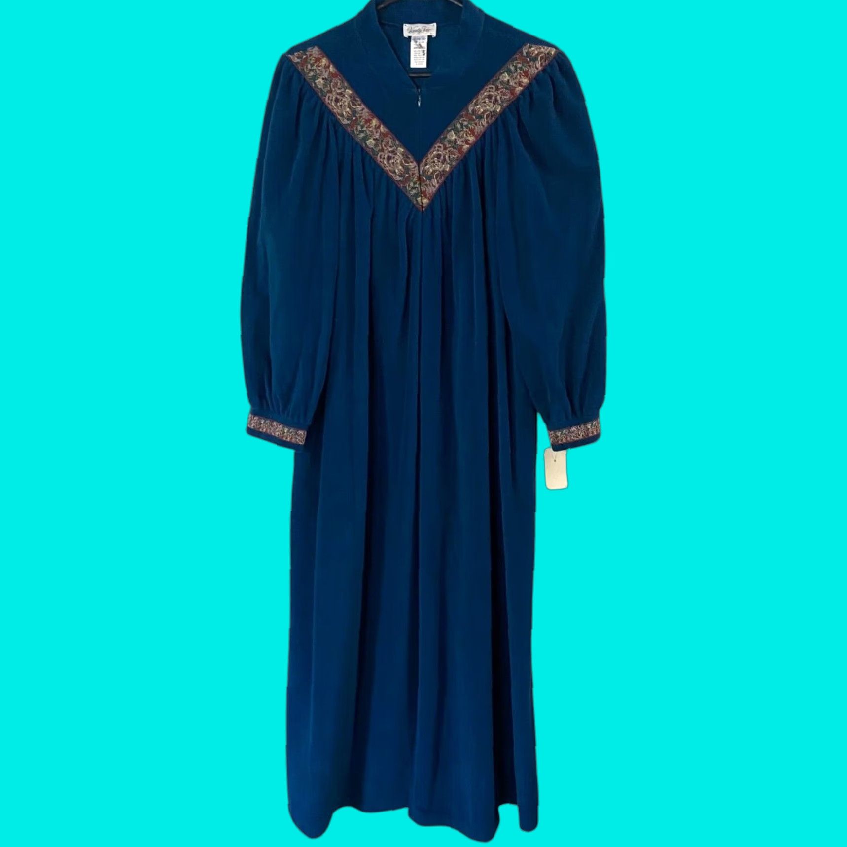 Vintage VINTAGE Vanity Fair Robe Nightgown FullLength Blue Women's L Sleepwear New Size ONE SIZE - 1 Thumbnail