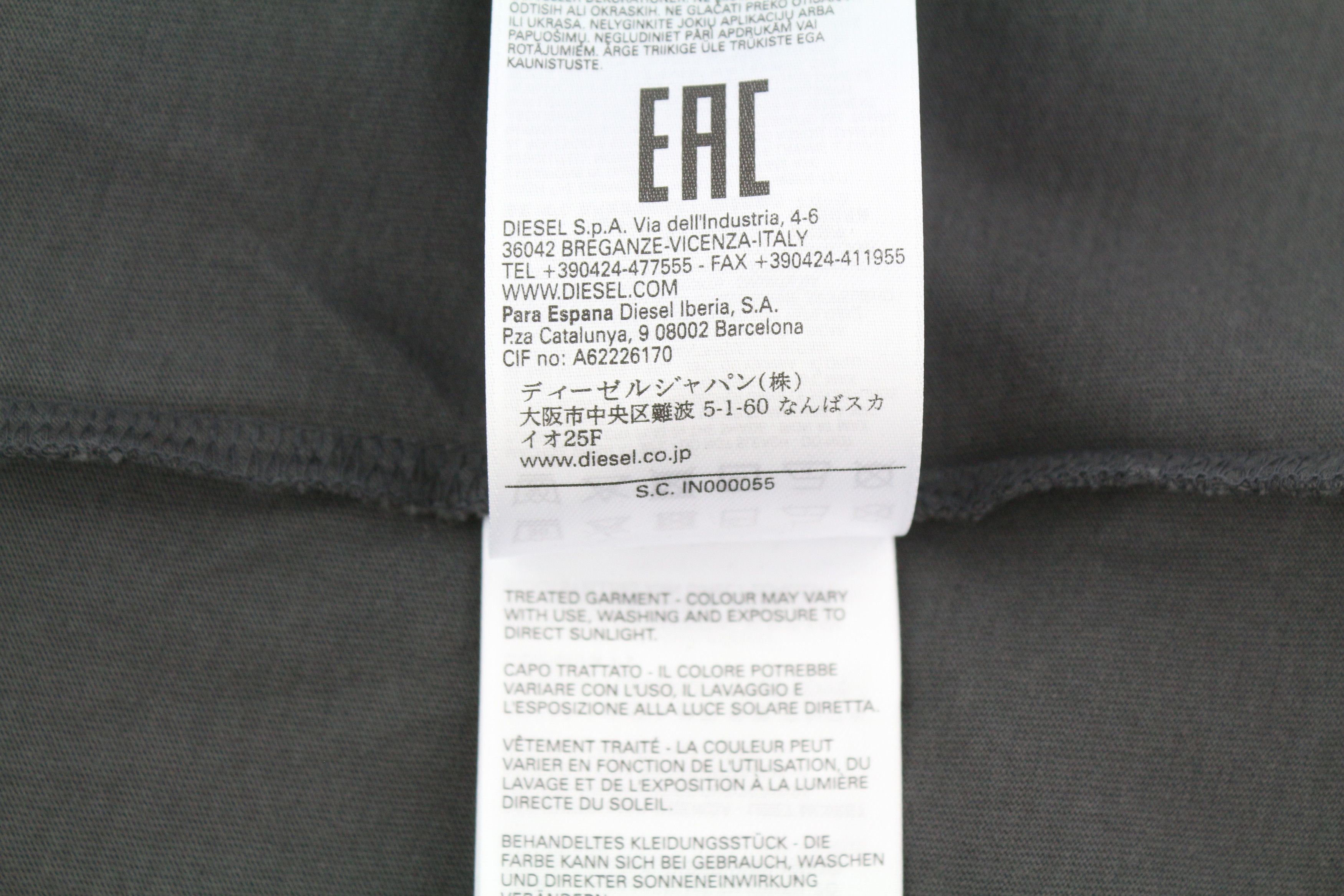 Diesel T-JUSLAN-LS XL Grey d Crew Neck Tricot T-Shirt 85144 Size US XL / EU 56 / 4 - 7 Thumbnail