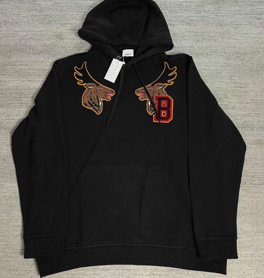 Burberry Burberry Black Men's Hoodie with Star Details. Size US XL / EU 56 / 4 - 1 Thumbnail